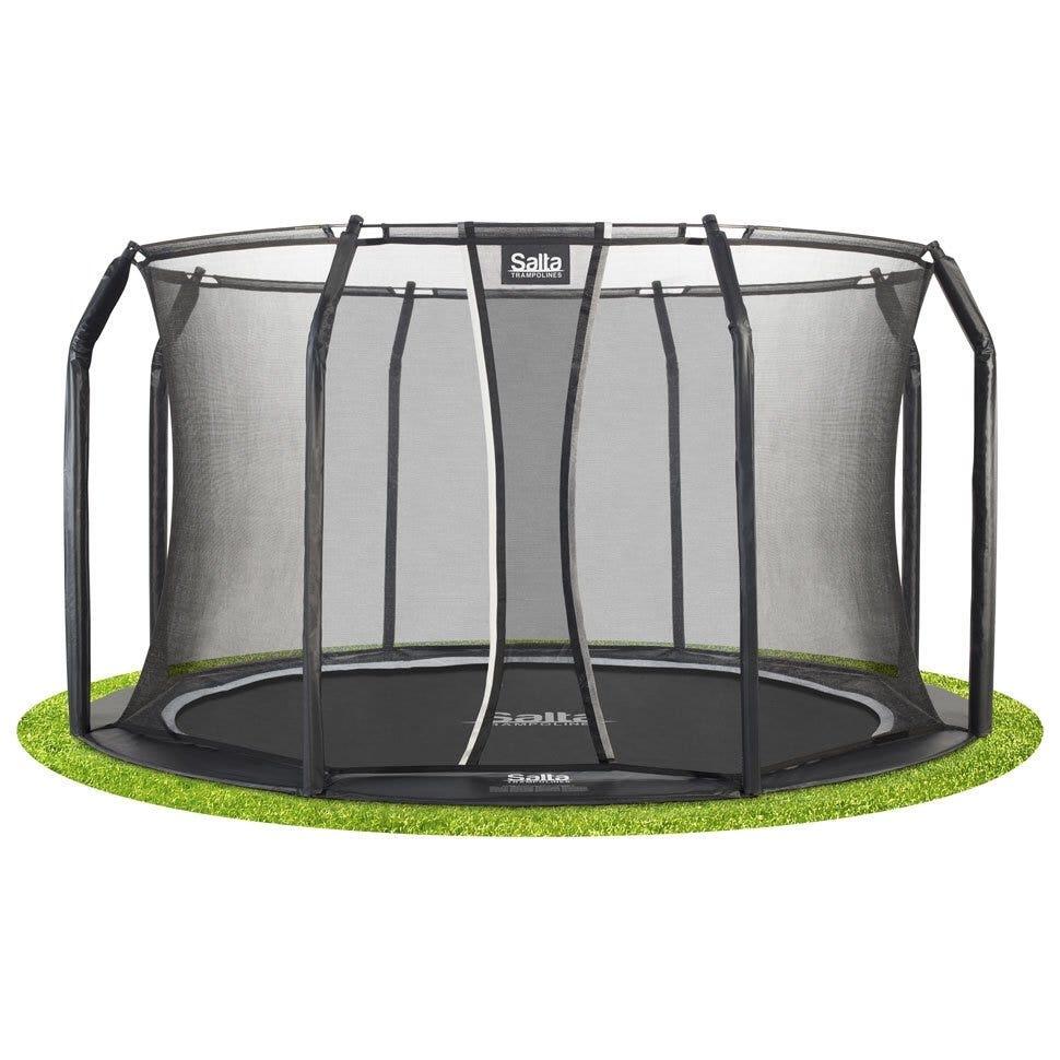 SALTA 10ft Salta Black Royal Baseground Round Trampoline with Enclosure