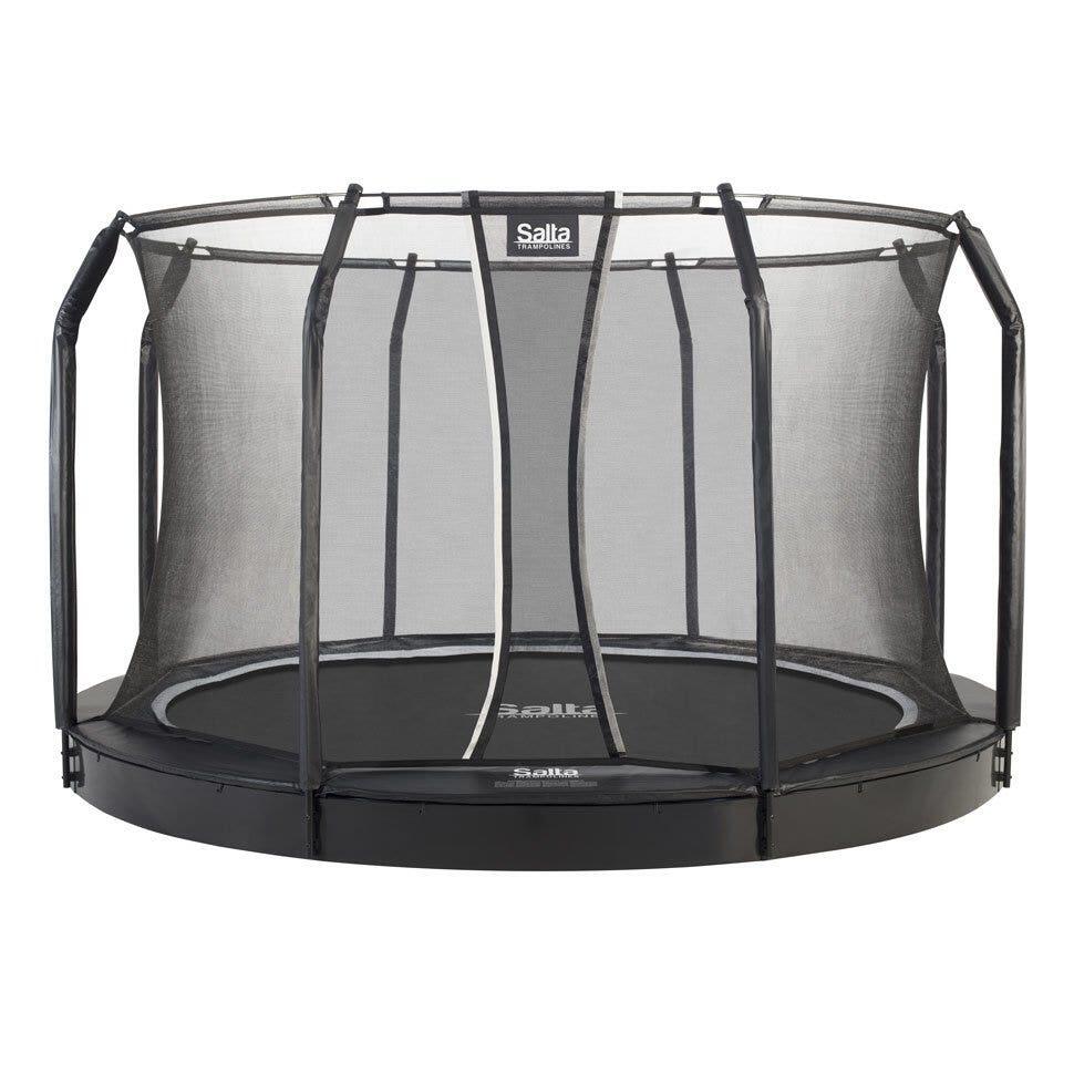 10ft Salta Black Royal Baseground Round Trampoline with Enclosure 2/5