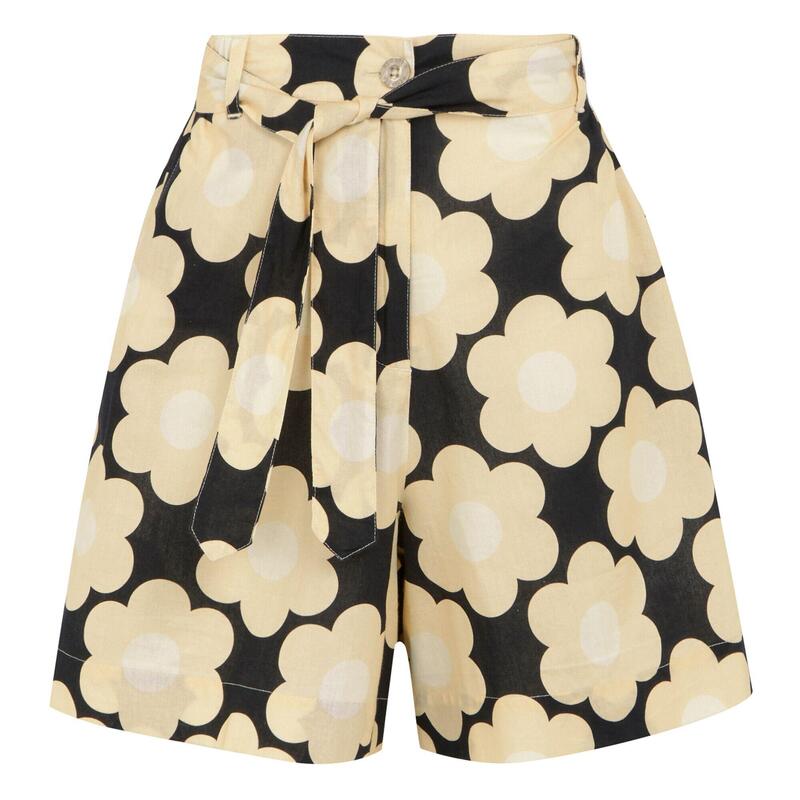 "Orla Kiely II" Shorts für Sommer Damen Schwarz