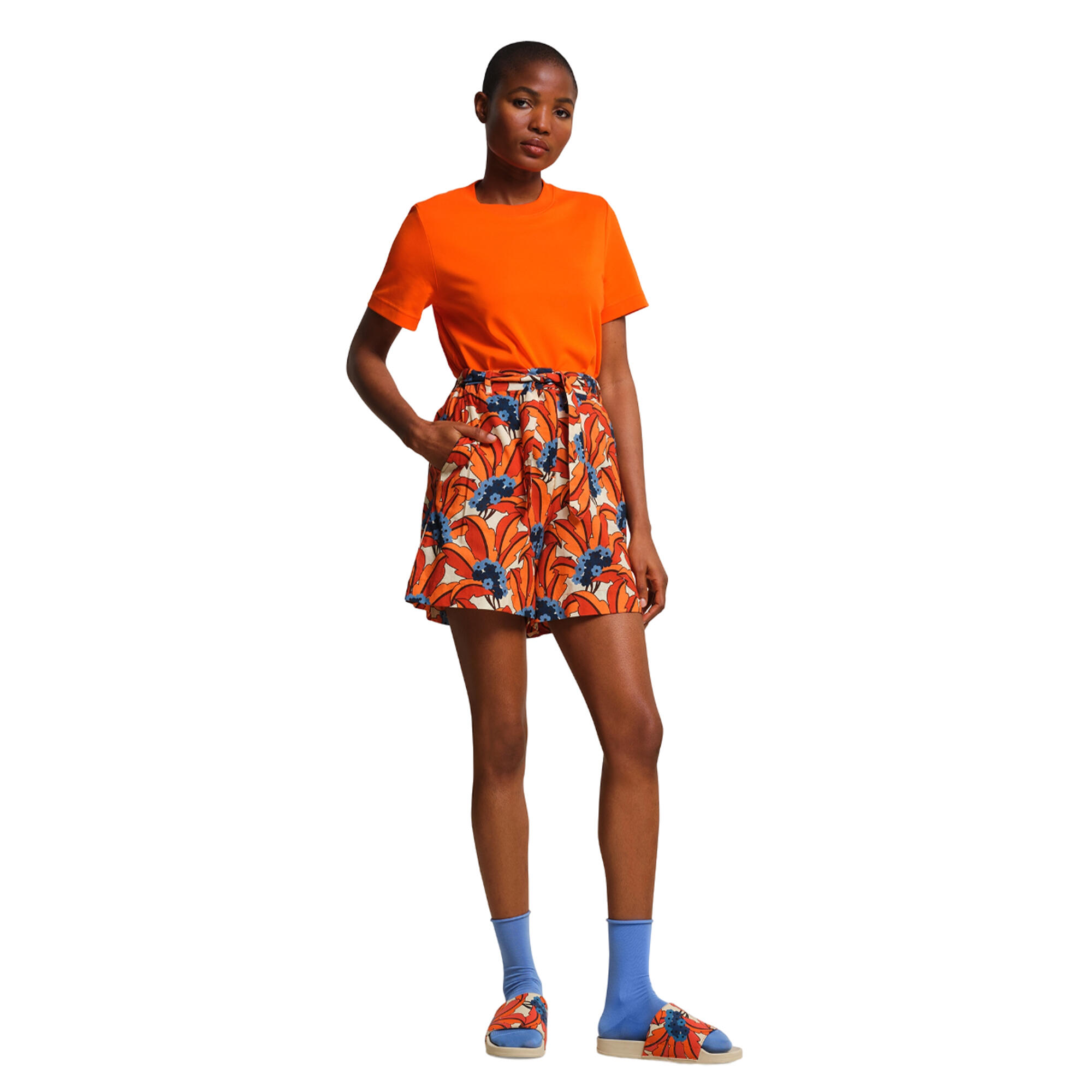 Womens/Ladies Orla Kiely Summer II Tropical Shorts (Orange) 4/5