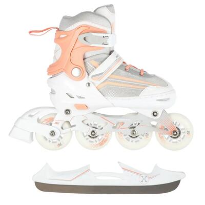 Nils extreme nh18190 2-in-1 inline skates met verwisselbare ijshockeyskid