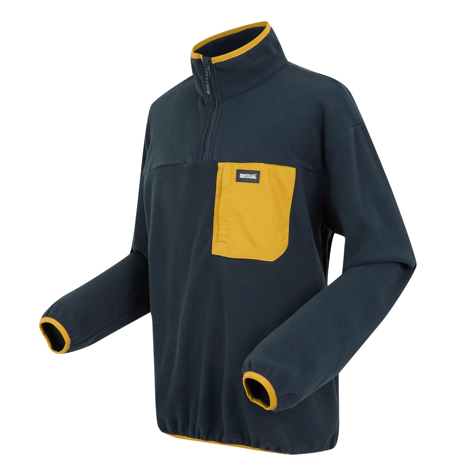 Felpa In Pile Mezza Cerniera Uomo Regatta Frankie Blu Navy Mostarda 3/5