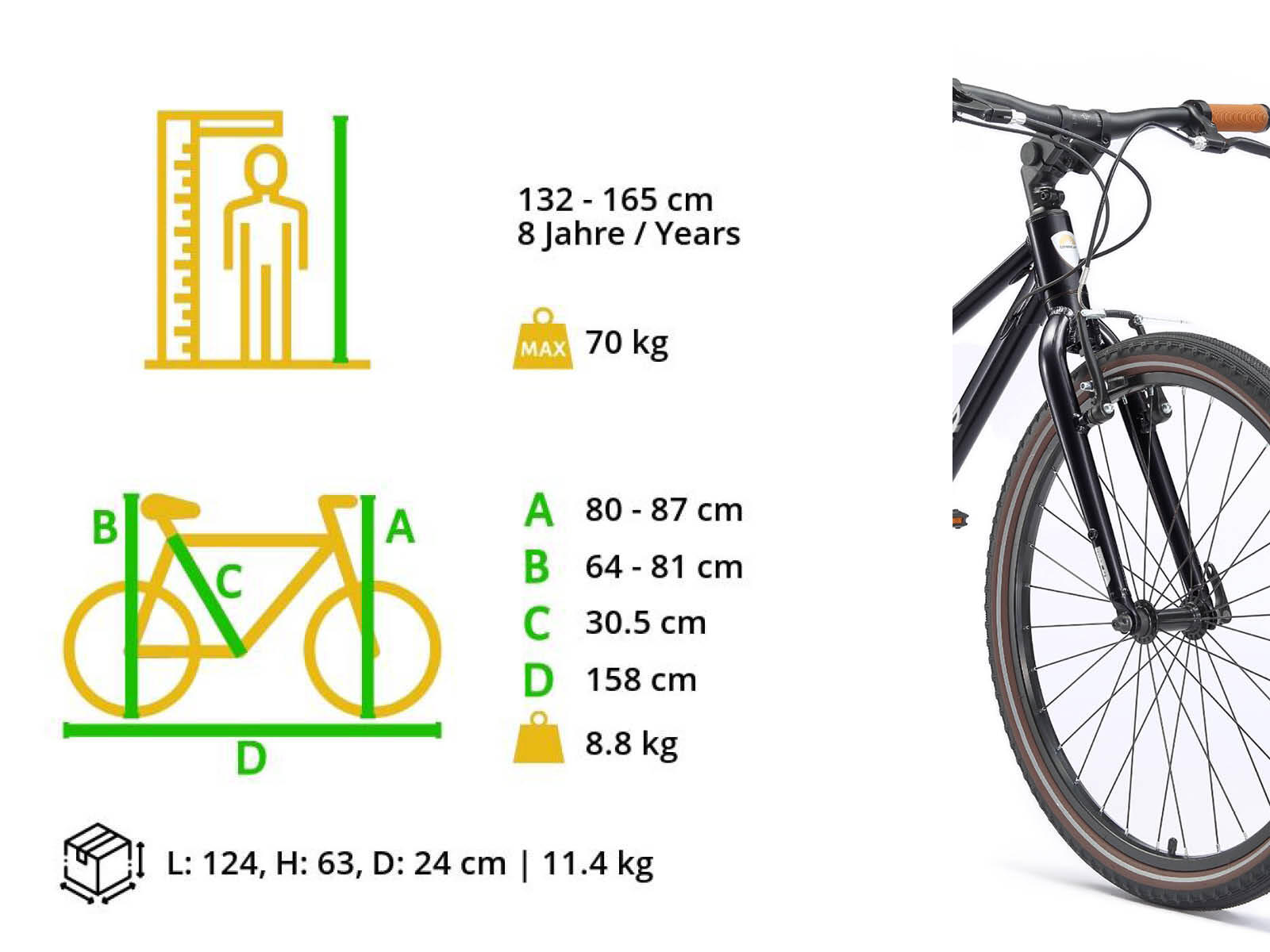 Bikestar jeugdfiets lichtgewicht 24 inch 8 speed zwart 5/7
