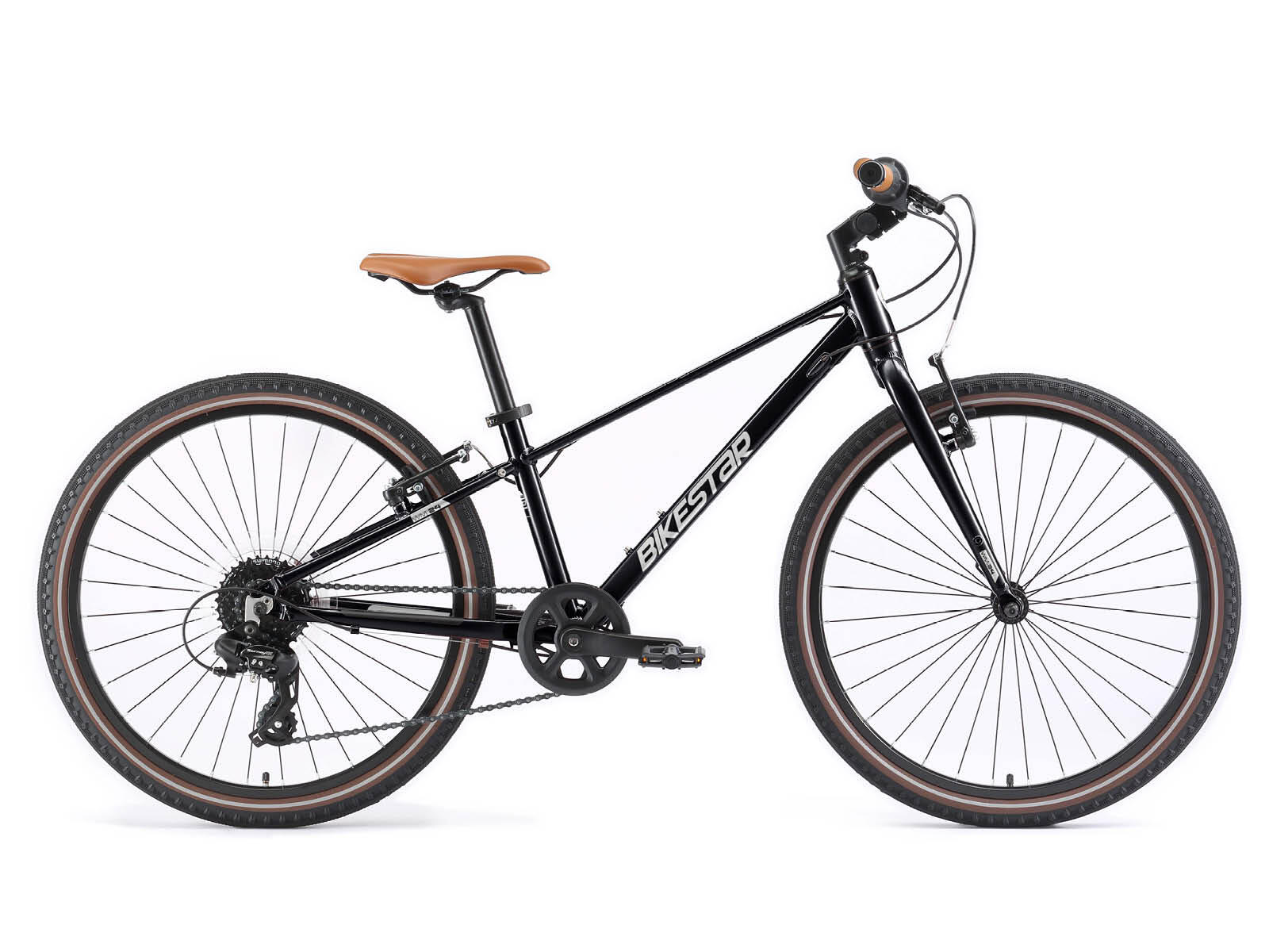 BIKESTAR Bikestar jeugdfiets lichtgewicht 24 inch 8 speed zwart