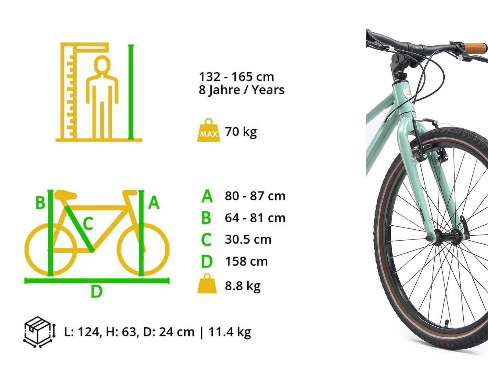 Bikestar jeugdfiets lichtgewicht 24 inch 8 speed groen 5/7