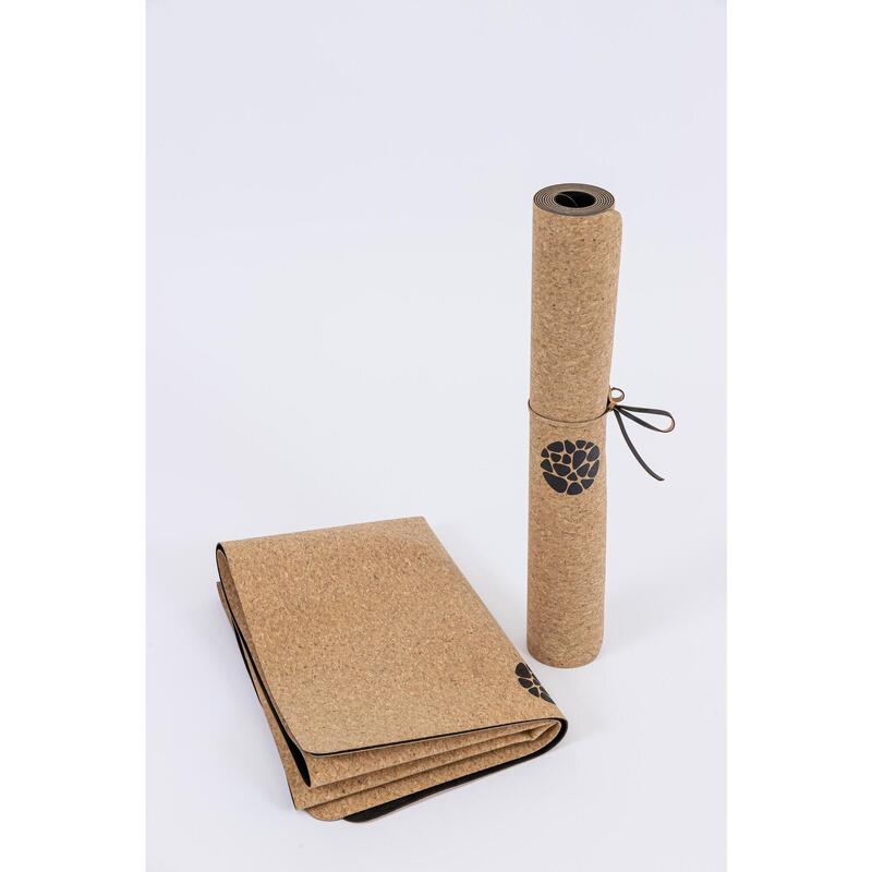 Covoraș de călătorie pentru yoga - Pliabil - Plută naturală - 1.6mm- 183x65cm