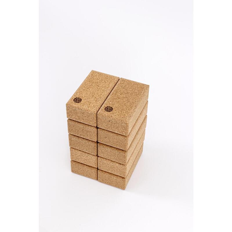 Yogablokken Kurk - Set van 10 stuks - 22,7cm x 12cm x 7,5 cm