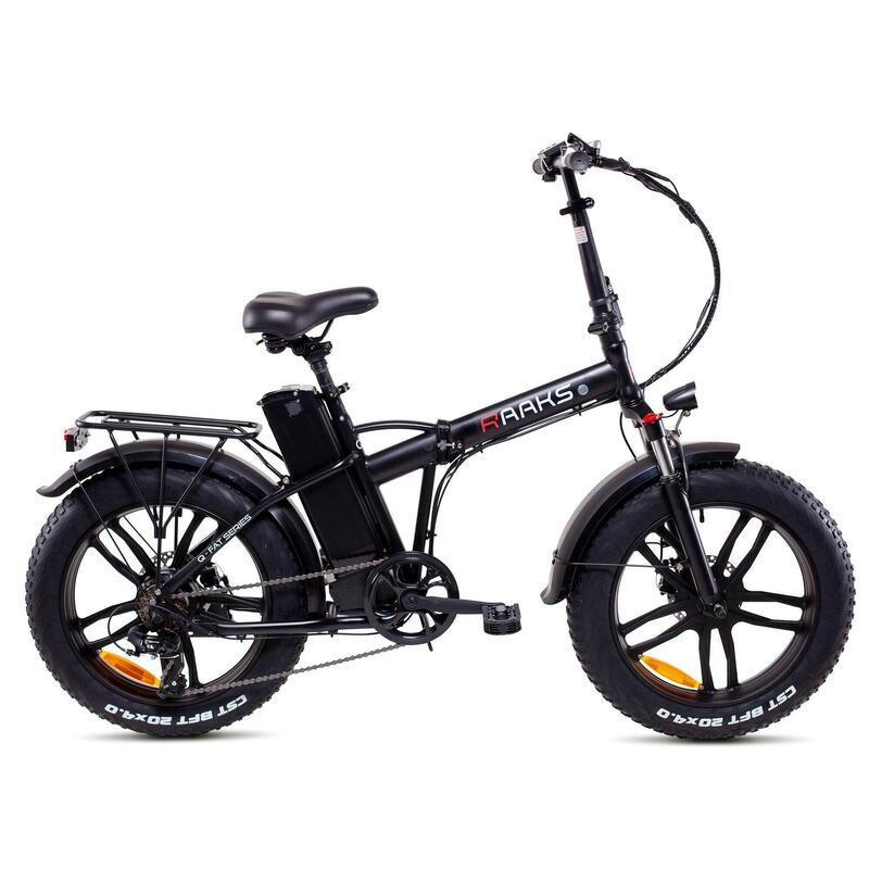 RAAKS 20″ vélo électrique pliant unisexe adulte, acier, noir