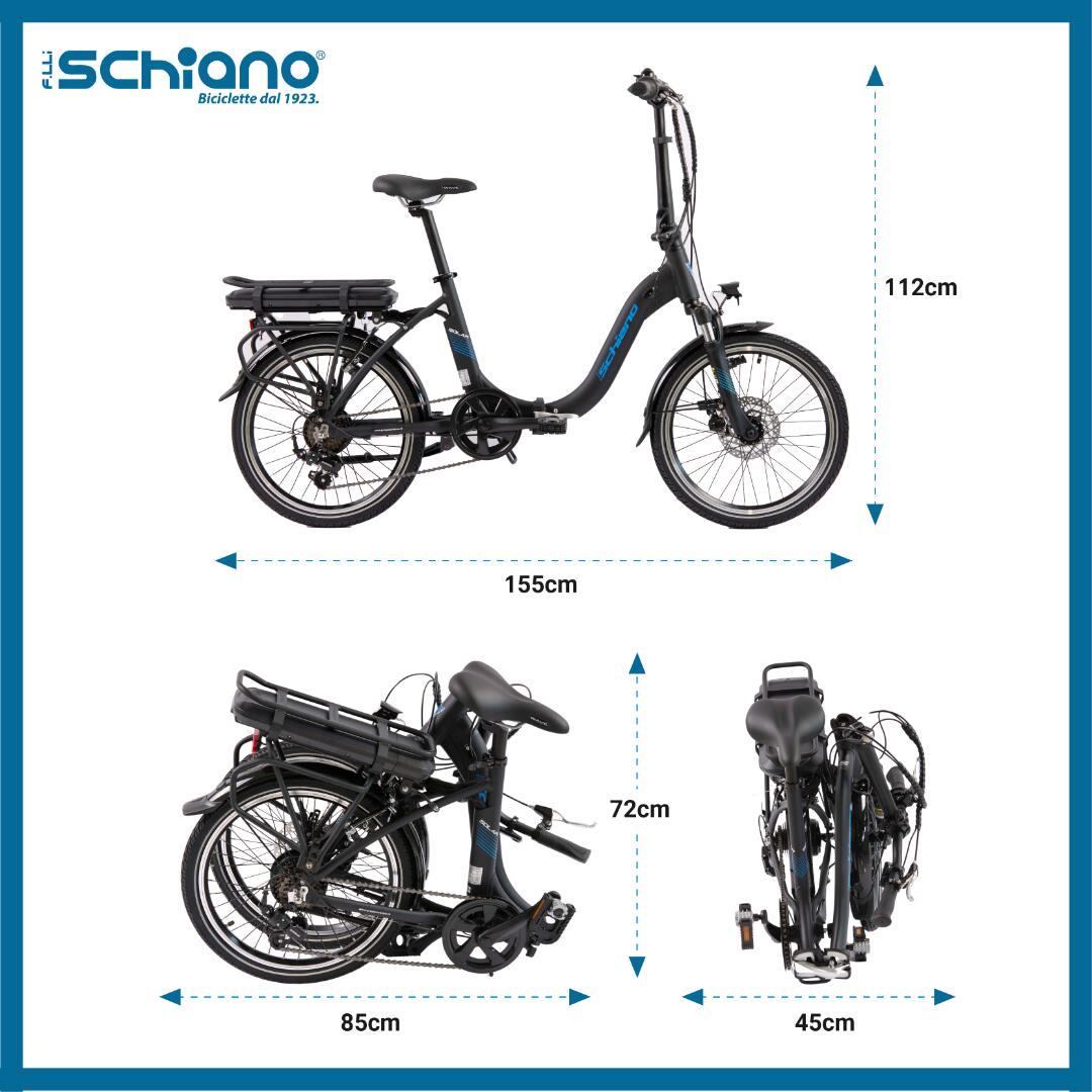 SOLAR E-Bike Pieghevole, Adulti, Motore 250W, Batteria 10.4Ah 6/6