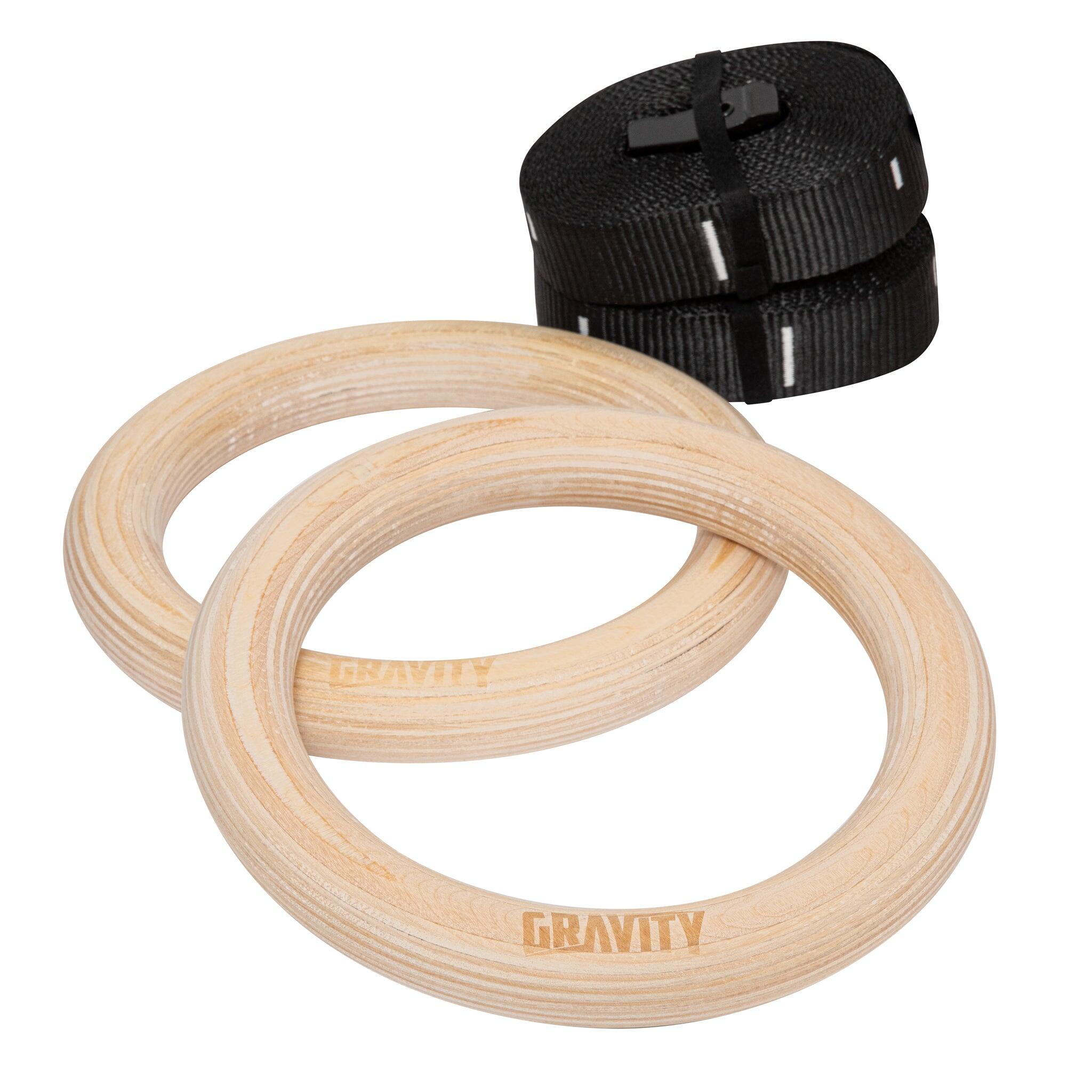 Gravity Fitness Wooden 32mm Gymnastic Rings 5/7