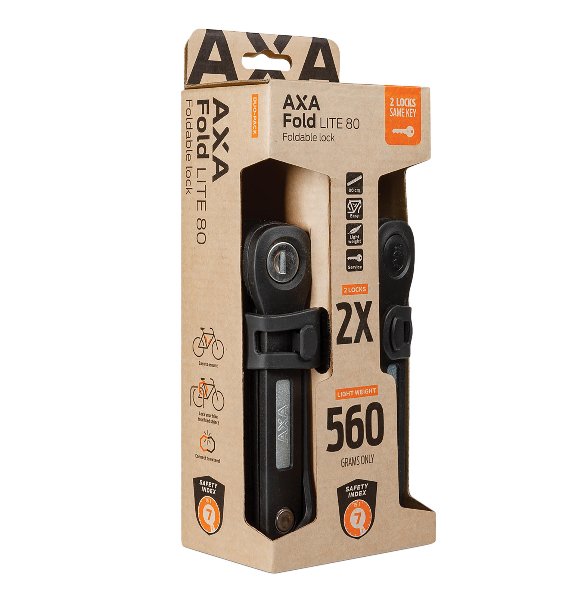 Antivol pliable Fold Lite Duo 80, jeu de 2 pièces 4/7