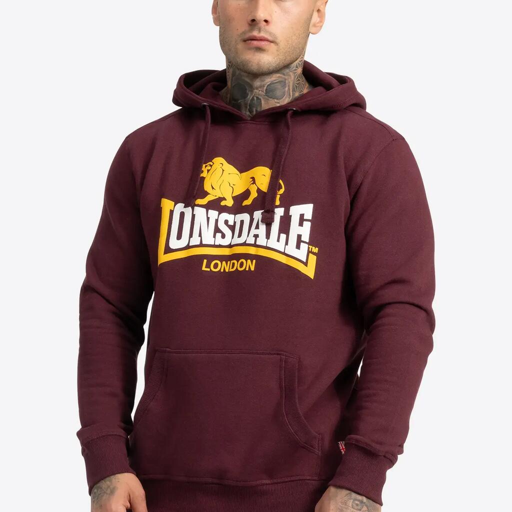 Sweatshirts polaires pour homme Lonsdale Thurning Rouge foncé.