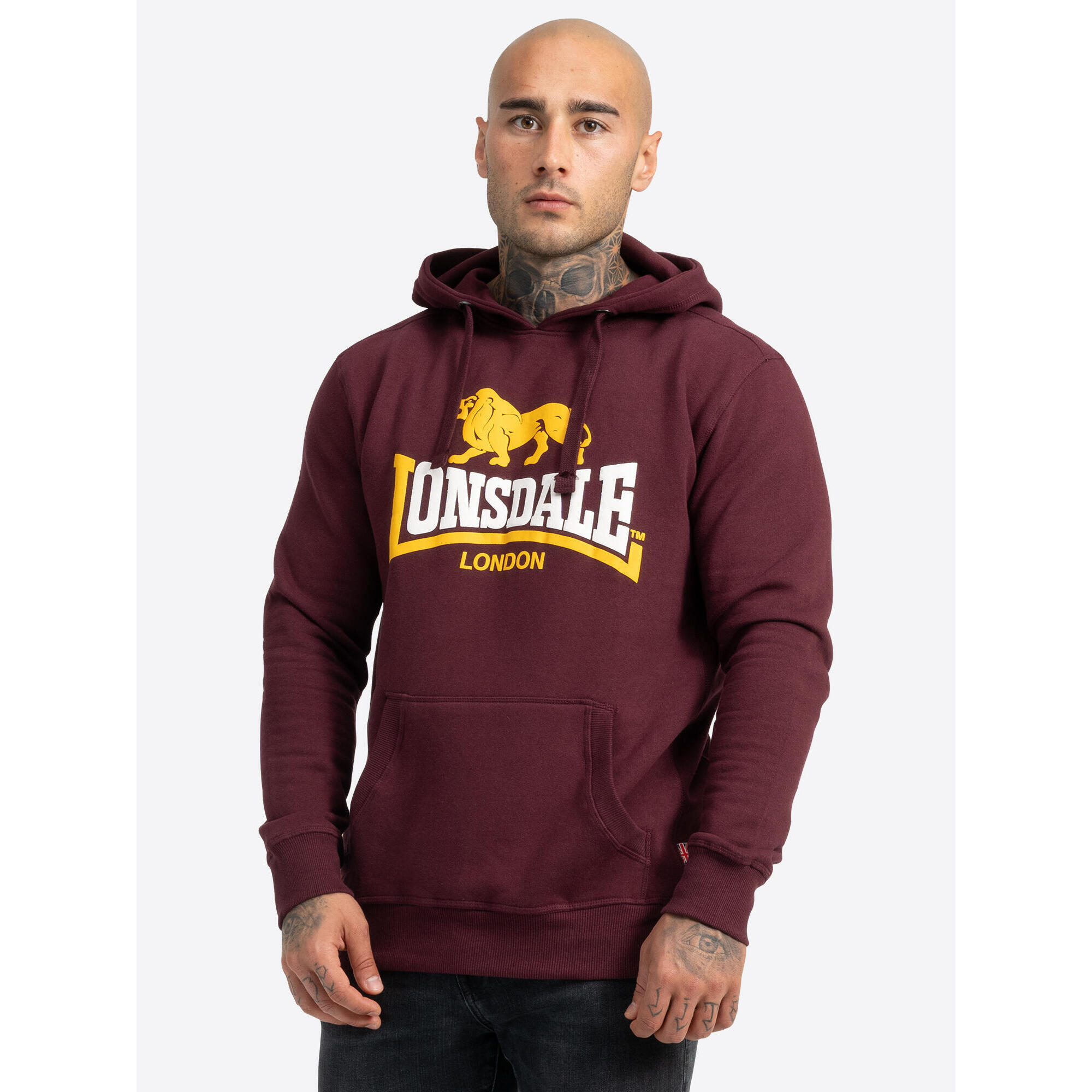 Lonsdale - Sweatshirt À Capuche Lonsdale Thurning - Sweat-shirt - Rouge - 56 3xl - Decathlon