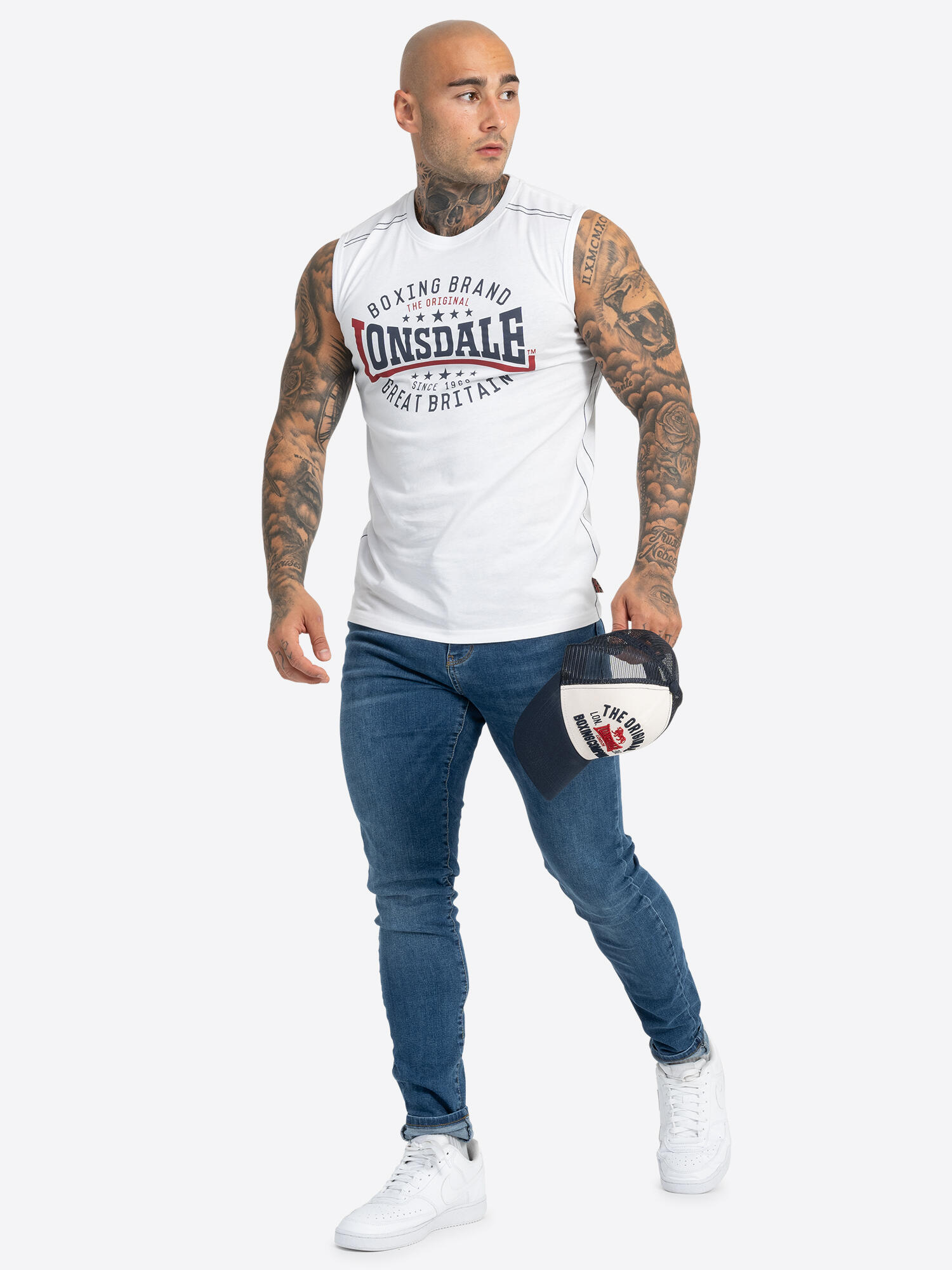 LONSDALE Herren ärmelloses T-Shirt schmale Passform ST. AGNES 4/6