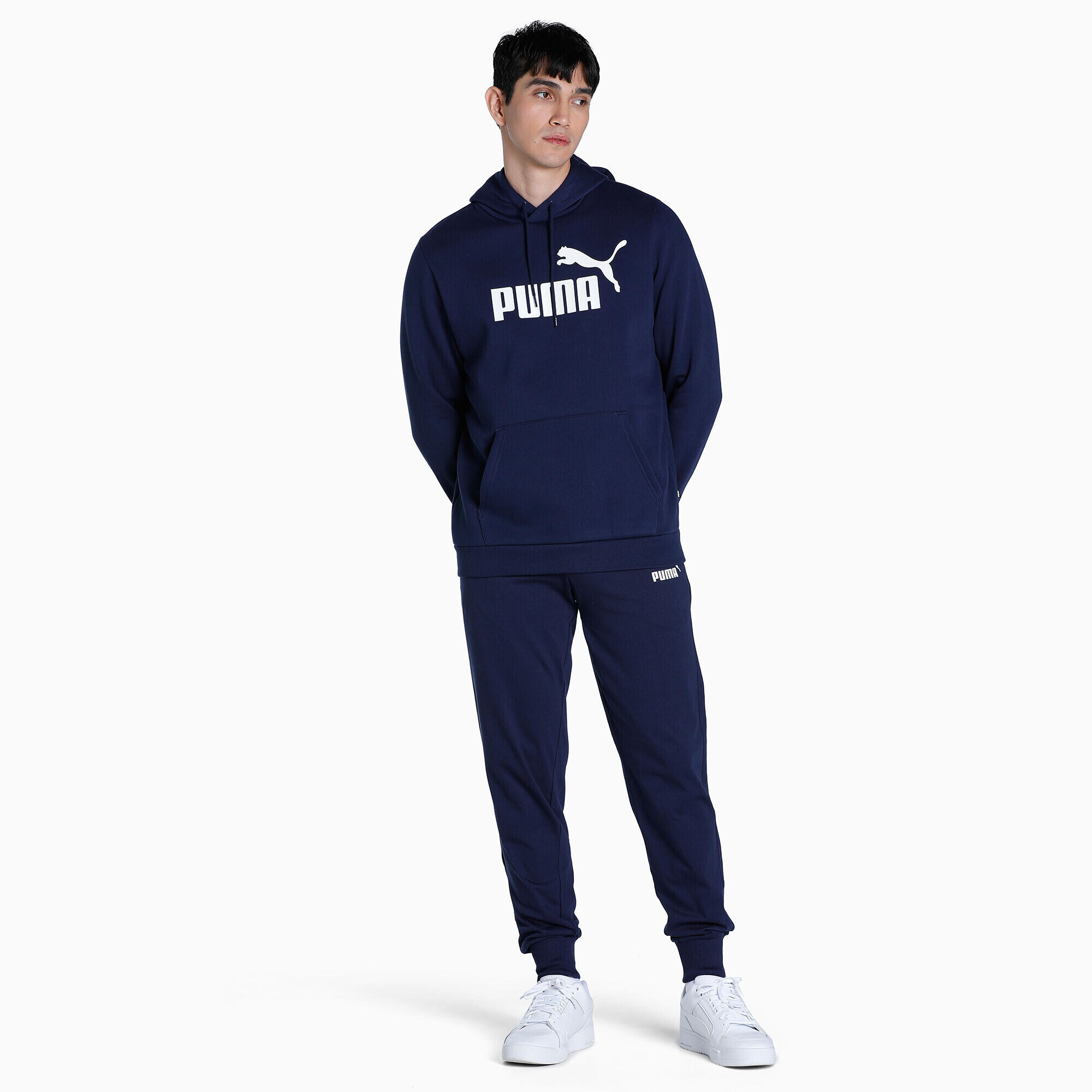 Hoodie à gros logo Essentials+ Homme PUMA Peacoat Blue 3/5