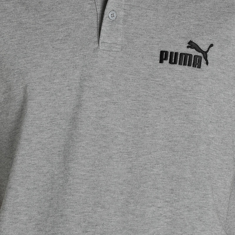 Essentials piqué poloshirt voor heren PUMA Medium Gray Heather