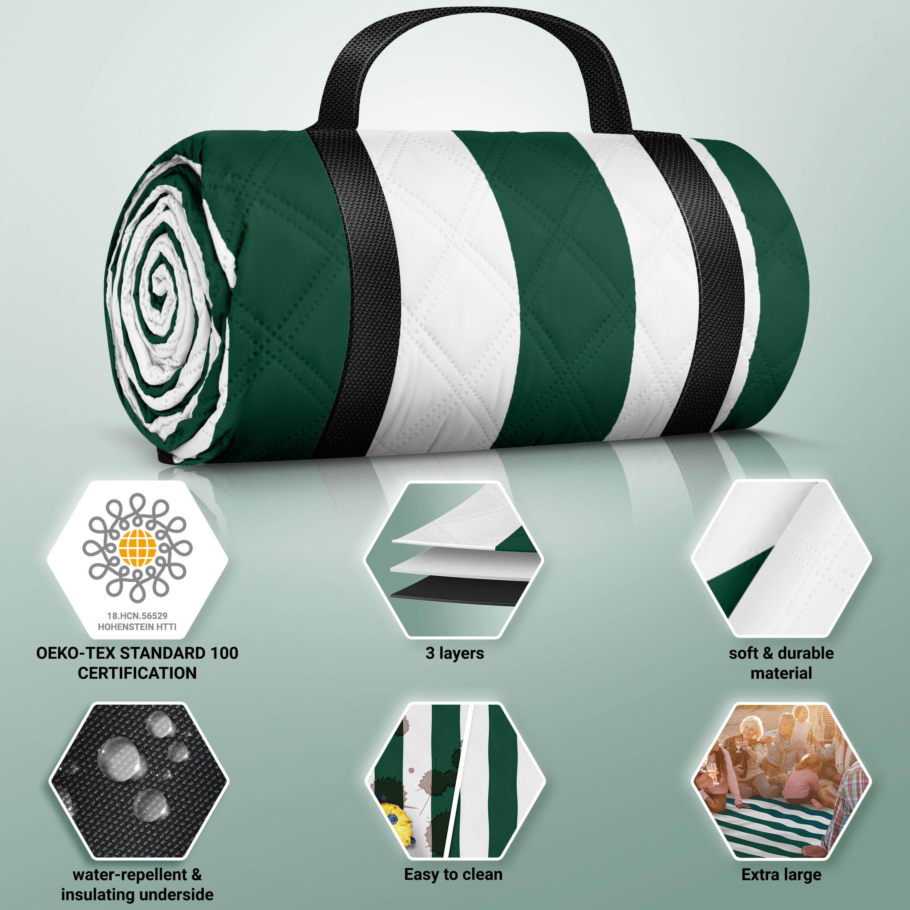 Coperta Spiaggia Impermeabile 270x210 Cm - Telo Picnic Anti Sabbia, Leggero E Compatto | Per Mare E Giardino - Foto 10