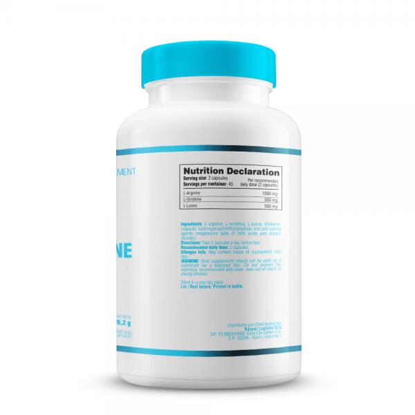 Arginina, ornityna i lizyna – 90 kapsułek roślinnych Smart Supplements