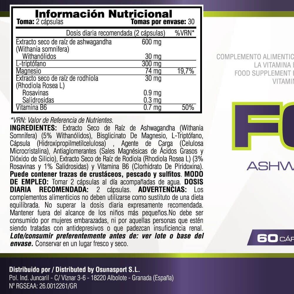 Focus (Ashwagandha + L-Tryptofaan) - 60 plantaardige capsules MASmusculo 6/6