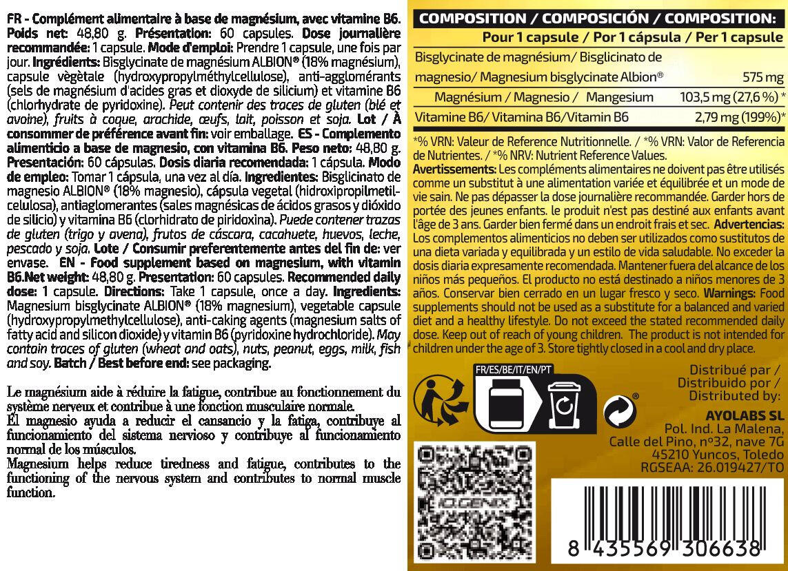 Bisglicinato di magnesio - 60 capsule IO.Genix 2/3