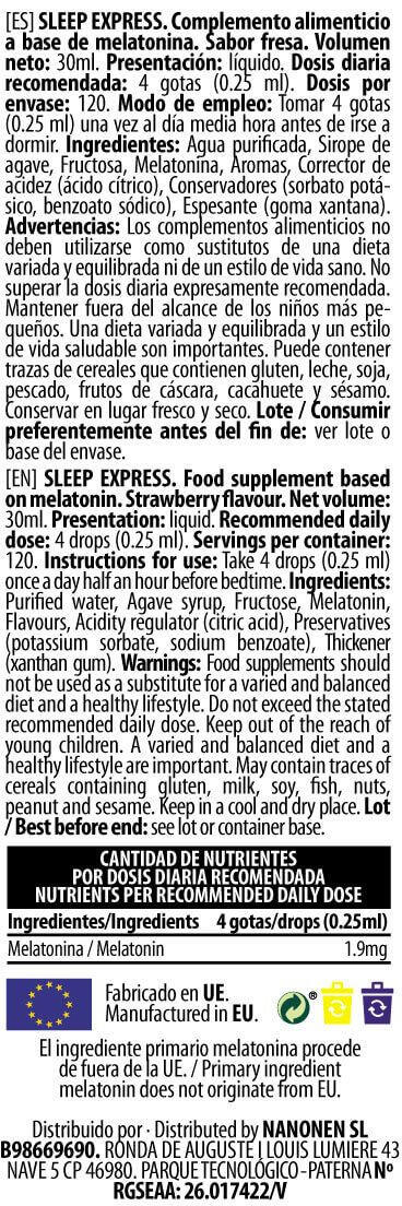 Sleep Express (Melatonina Líquida) - 30ml Fresa BIG 3/4