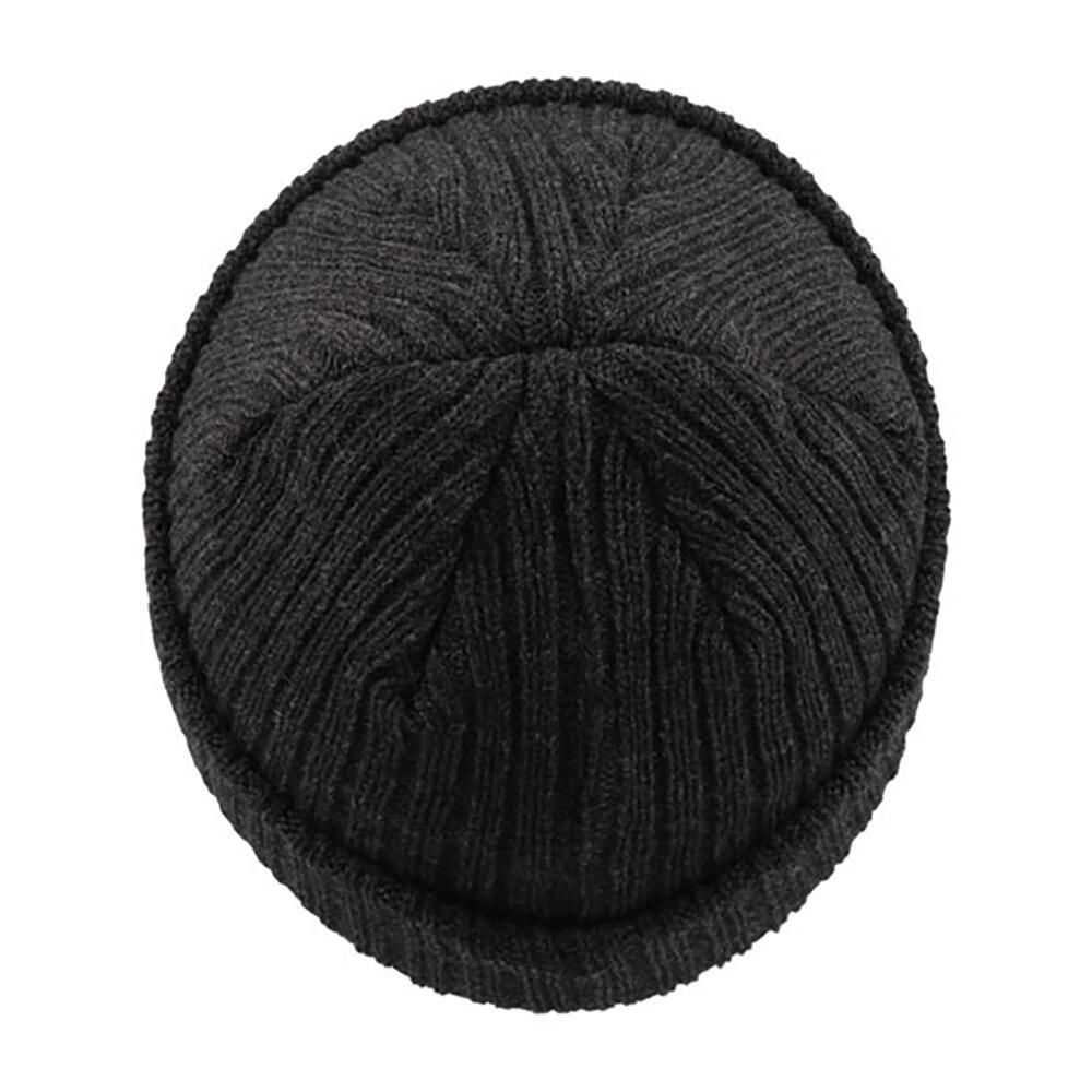 Unisex Docker Short Beanie With Turn Up (Black Melange) 2/3