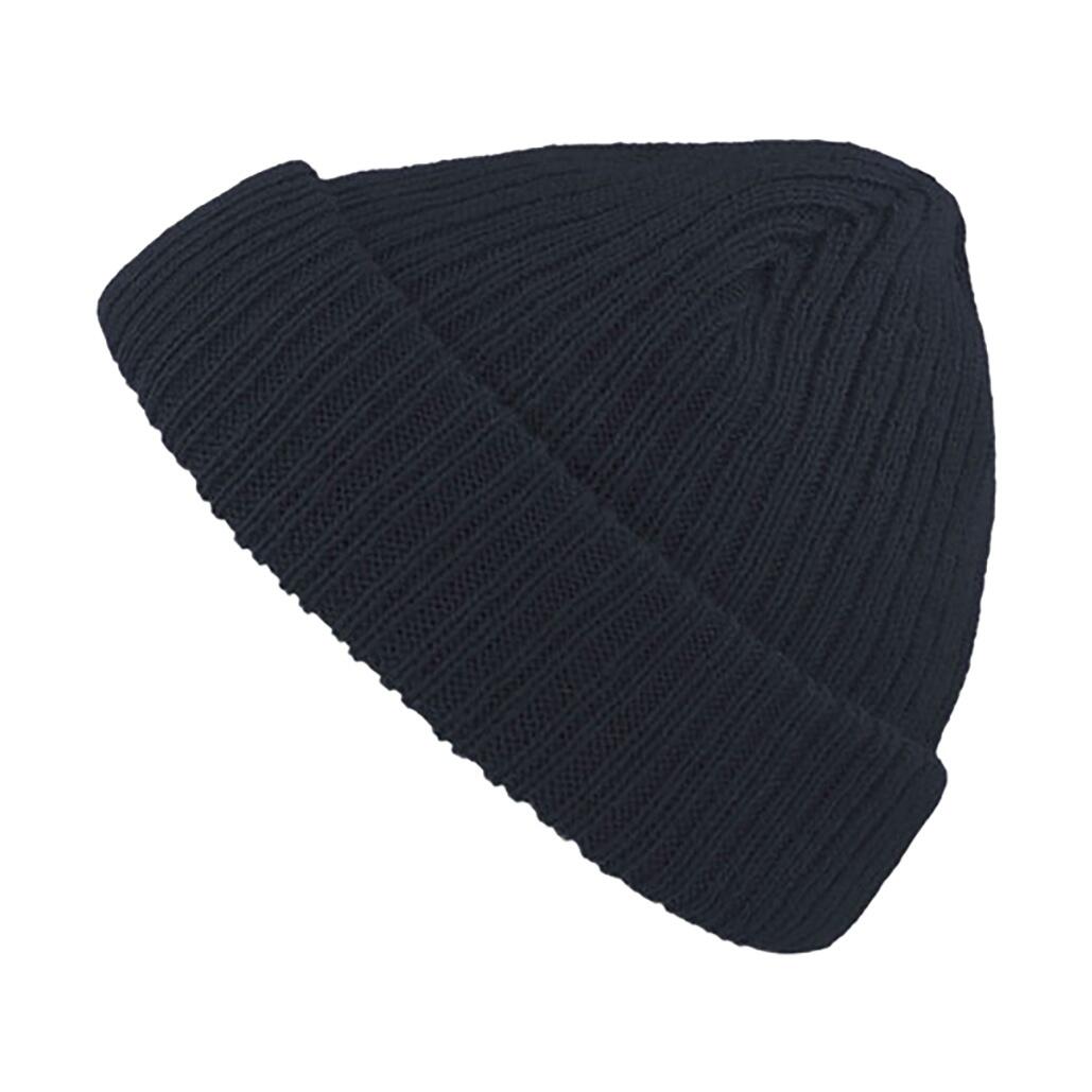 ATLANTIS Unisex Docker Short Beanie With Turn Up (Navy Melange)