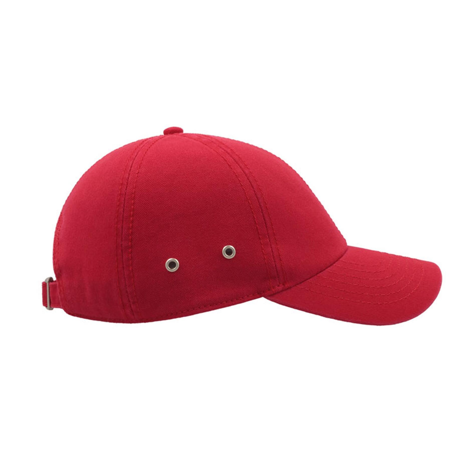 Action 6 Panel Chino Baseball Cap (Pack of 2) (Red) 4/5
