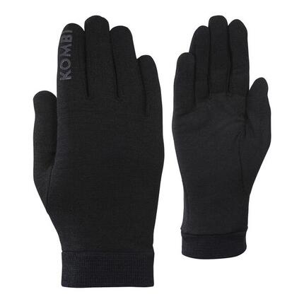 Sous-gants - sports d'hiver - Hommes - 100% laine mérinos - Noir.