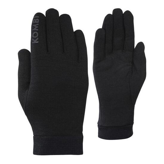Sous-gants - sports d'hiver - Hommes - 100% laine mérinos - Noir.