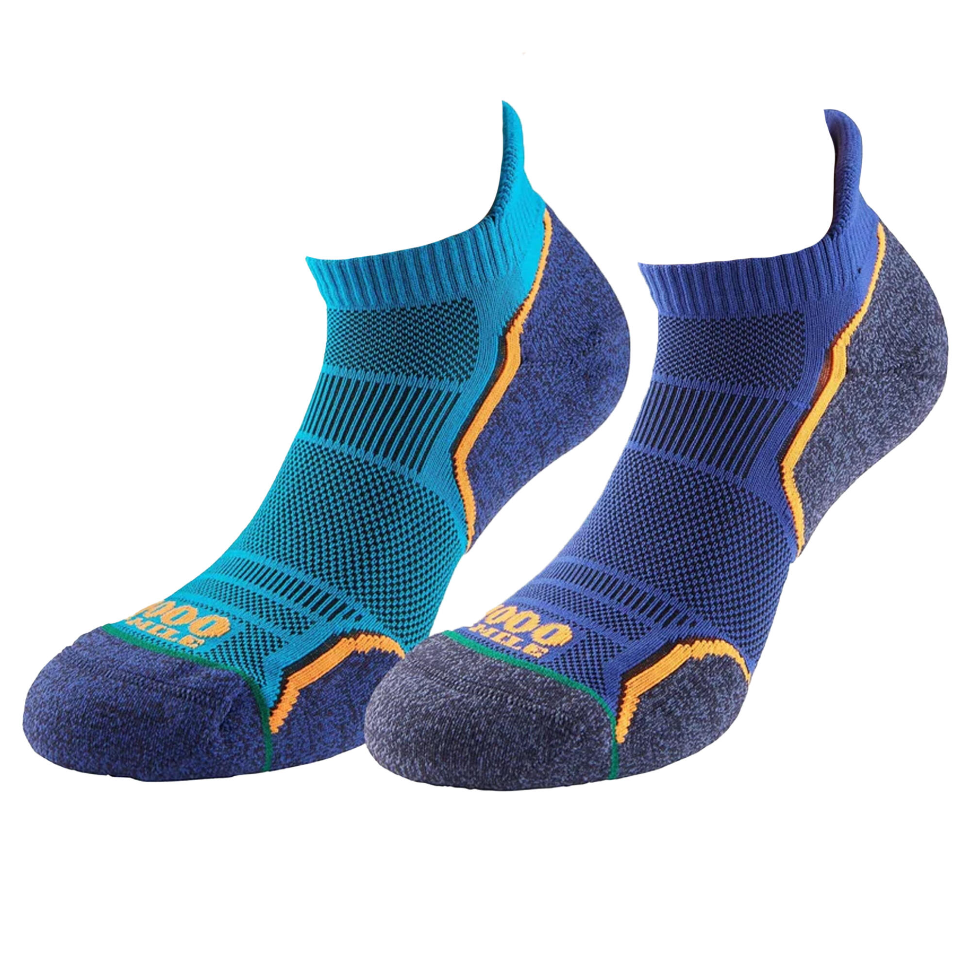 1000 MILE Mens Liner Socks (Pack of 2) (Blue)