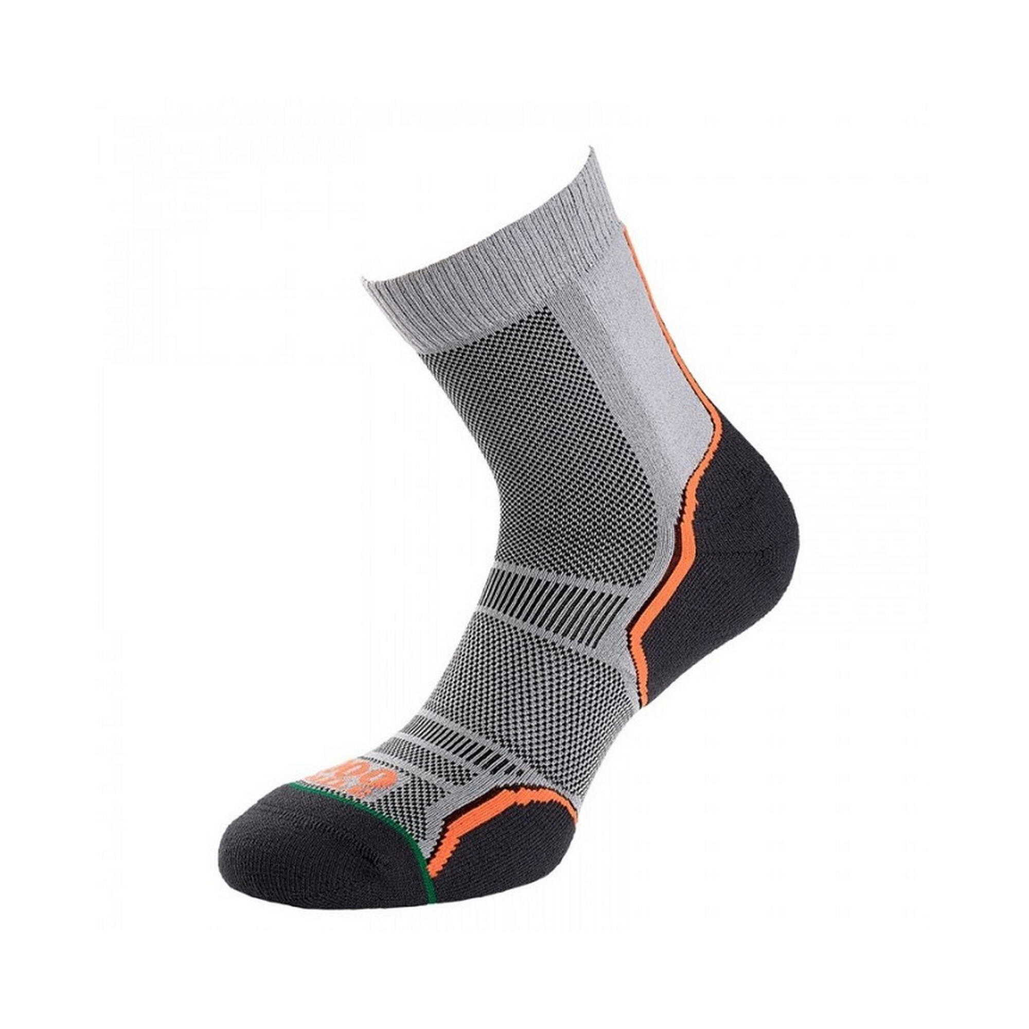 1000 MILE Mens Trail Socks (Pack of 2) (Grey/Orange)