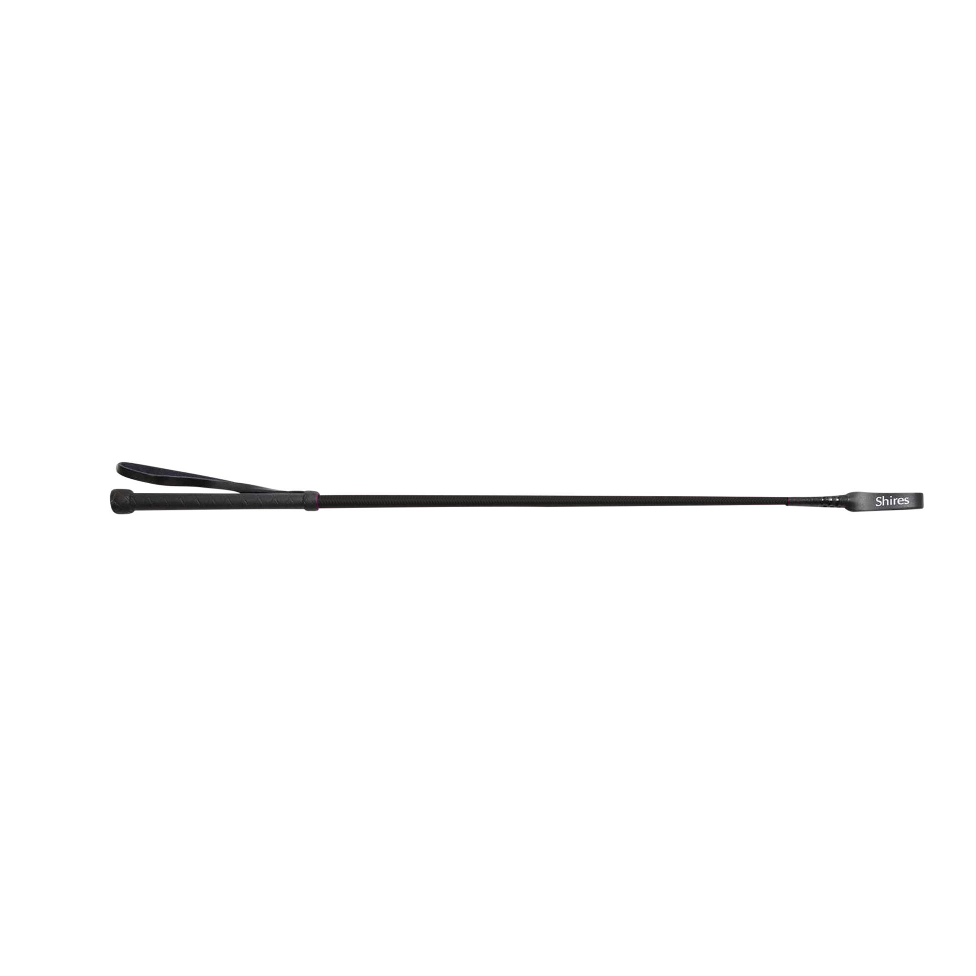 Childrens/Kids Thread Stem Leather Horse Riding Whip (Black) 1/3