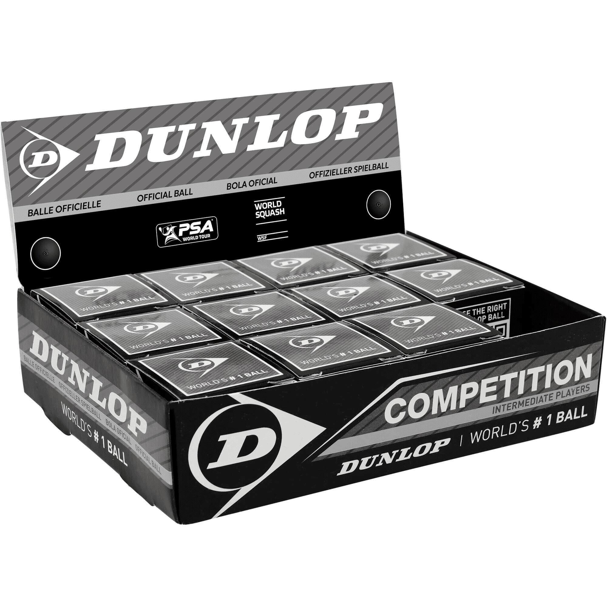 "Competition" SquashBälle 12erPack Damen und Herren Schwarz 2/3