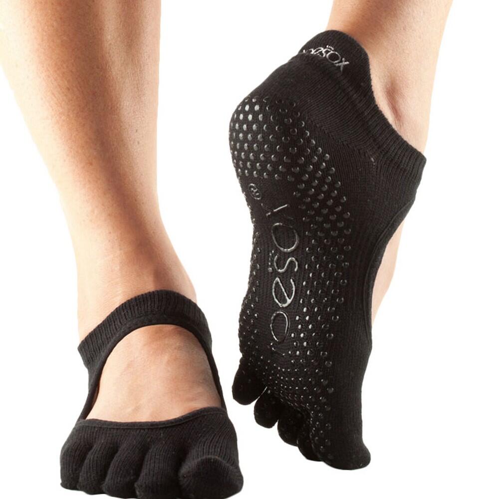 TOESOX Womens/Ladies Bellarina Toe Socks (Black)