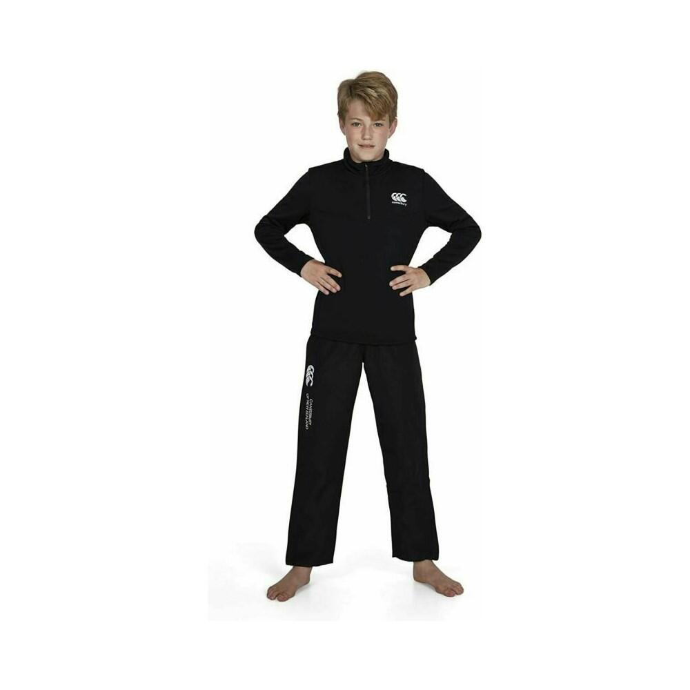Childrens/Kids Open Hem Tracksuit Bottoms (Black) 3/3