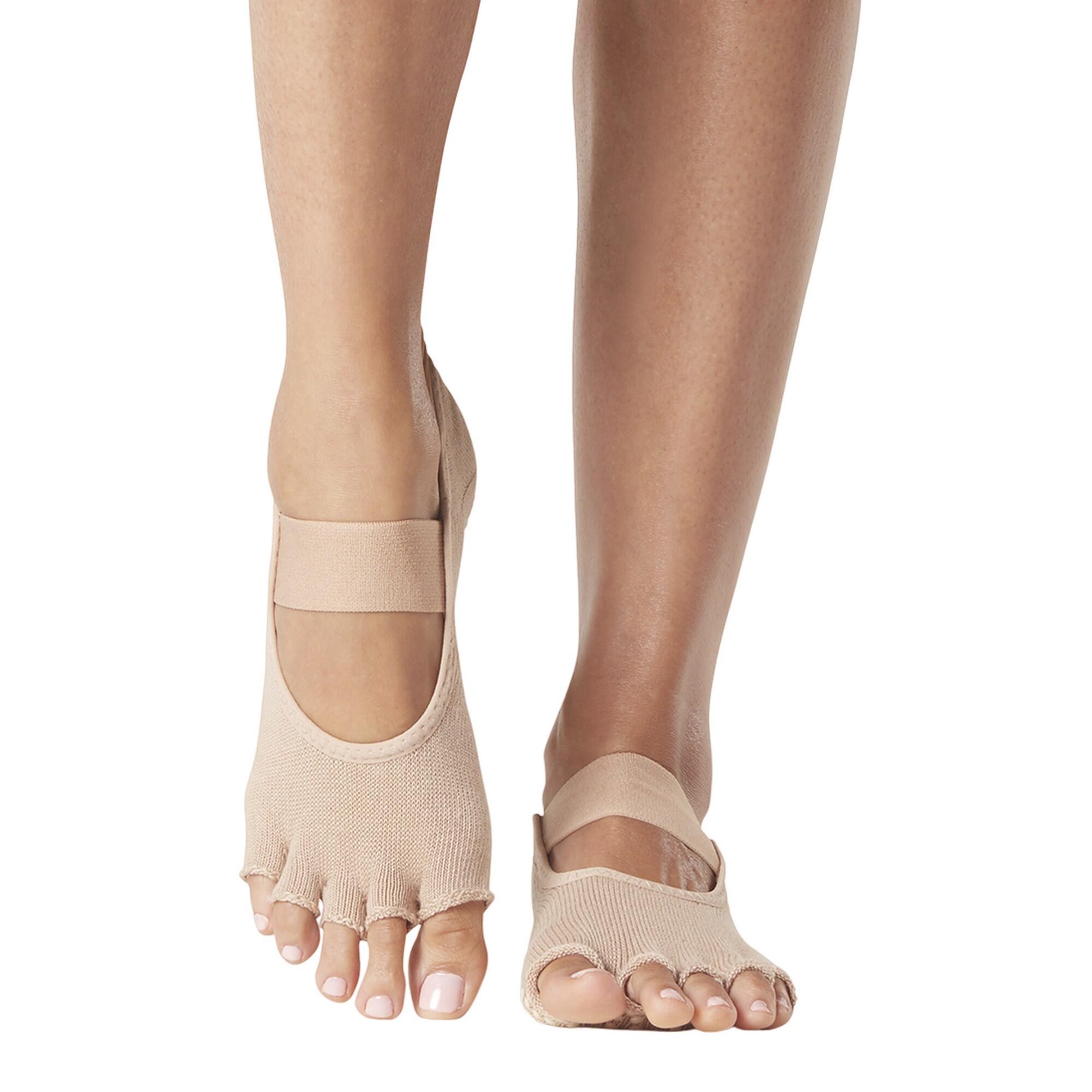 TOESOX Womens/Ladies Mia Nude Half Toe Socks (Cream)