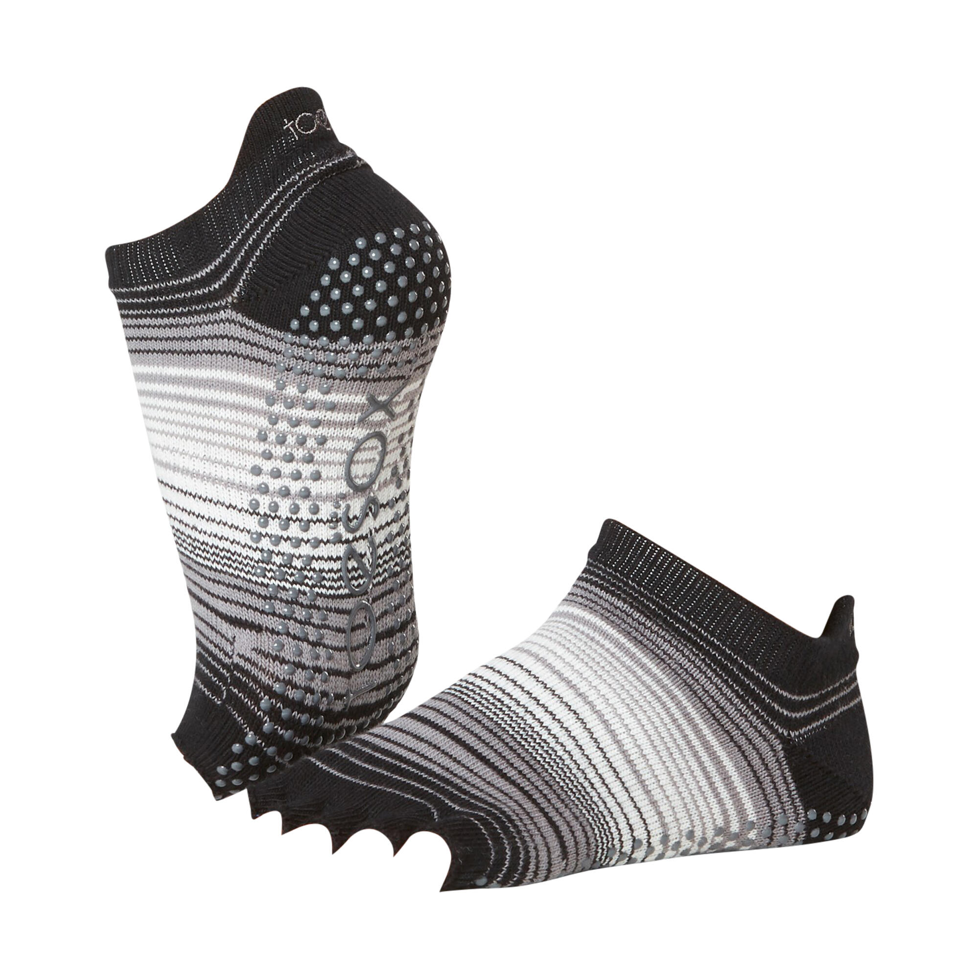 TOESOX Womens/Ladies Static Half Toe Socks (Black)