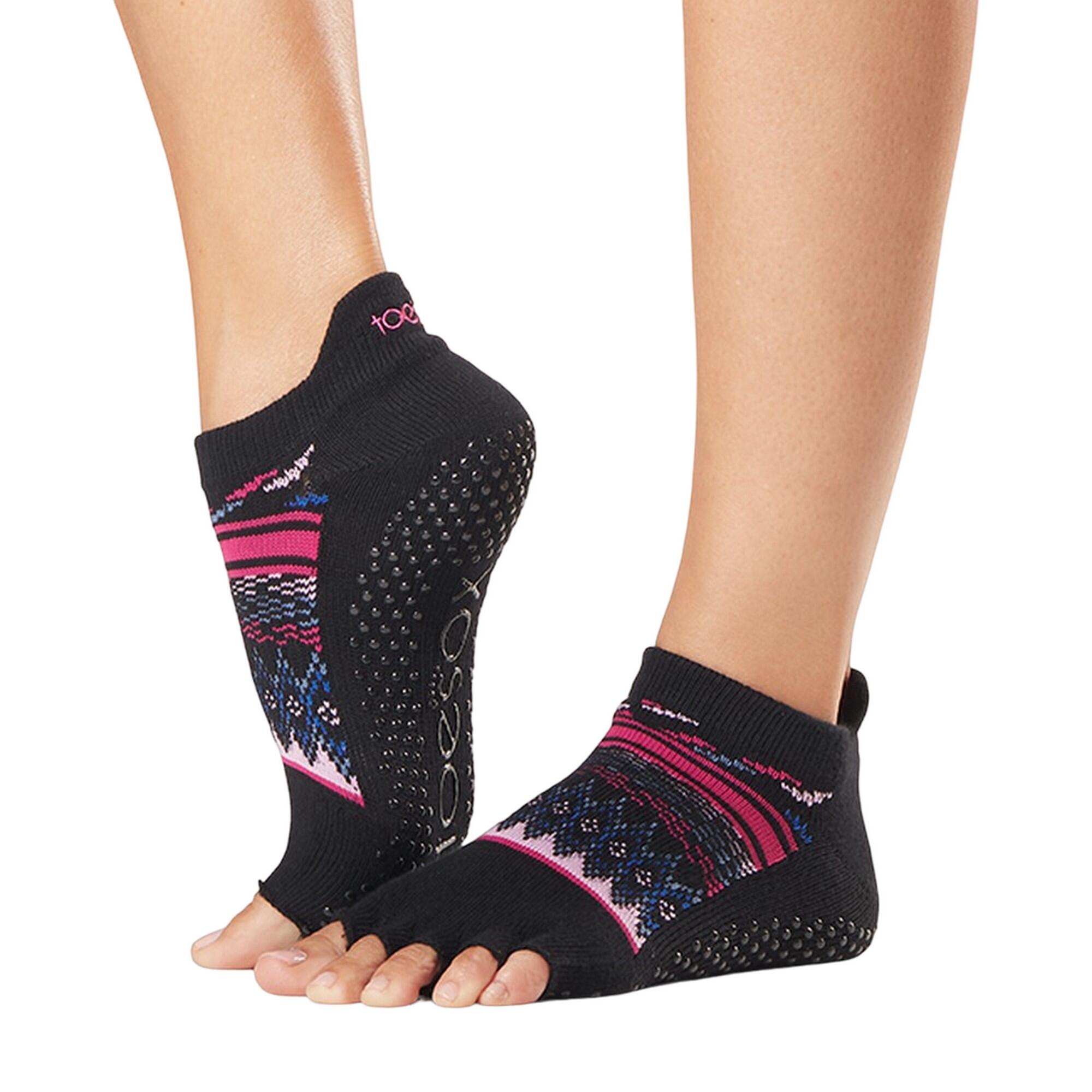 TOESOX Womens/Ladies Woodstock Half Toe Socks (Black)