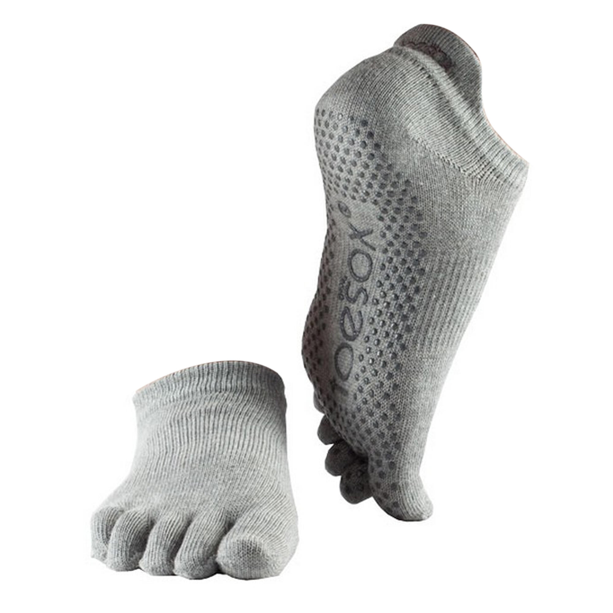 Womens/Ladies Low Rise Toe Socks (Grey Heather) 2/3