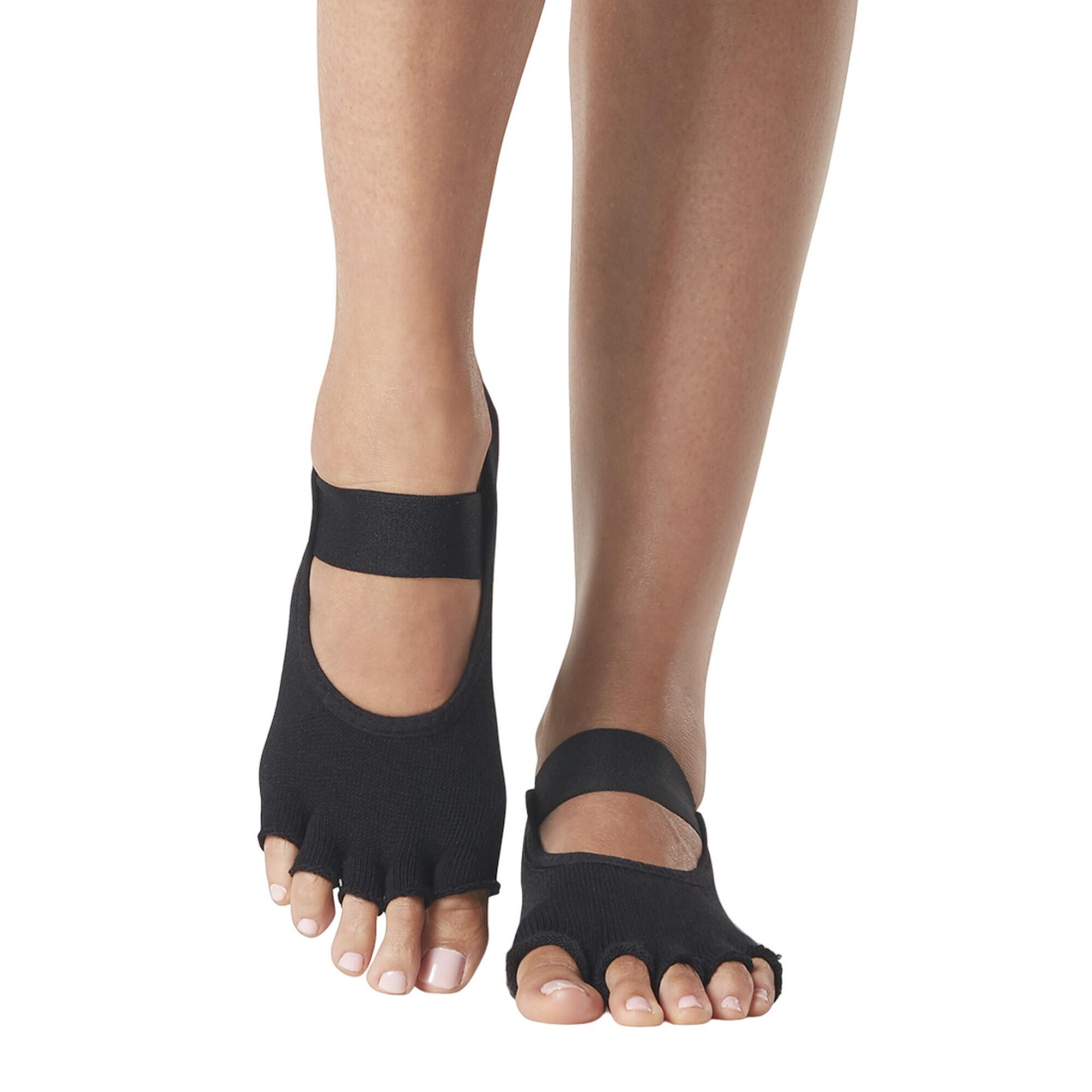 TOESOX Womens/Ladies Mia Nude Half Toe Socks (Black)