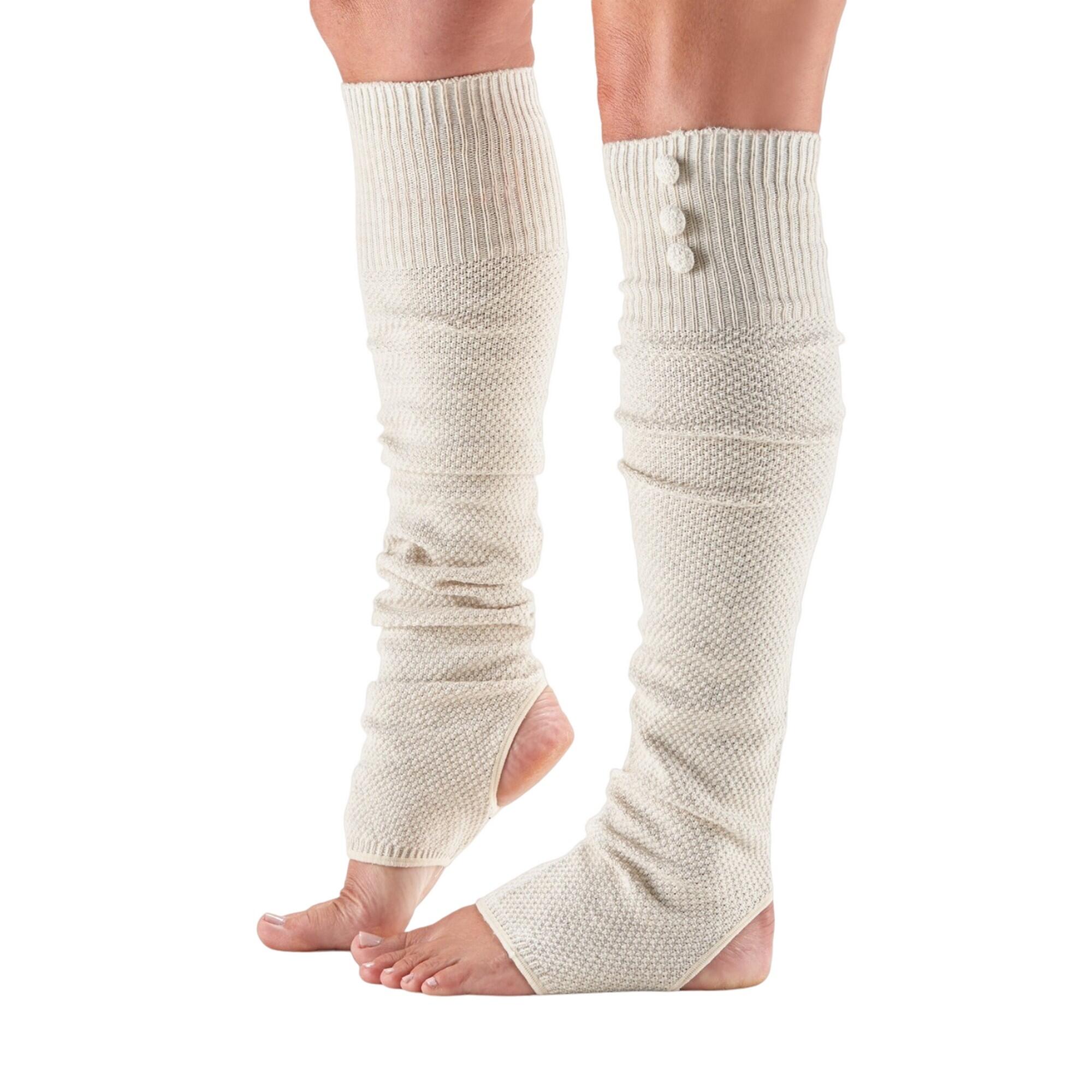TOESOX Womens/Ladies Rae Open Heel Leg Warmers (Vanilla)