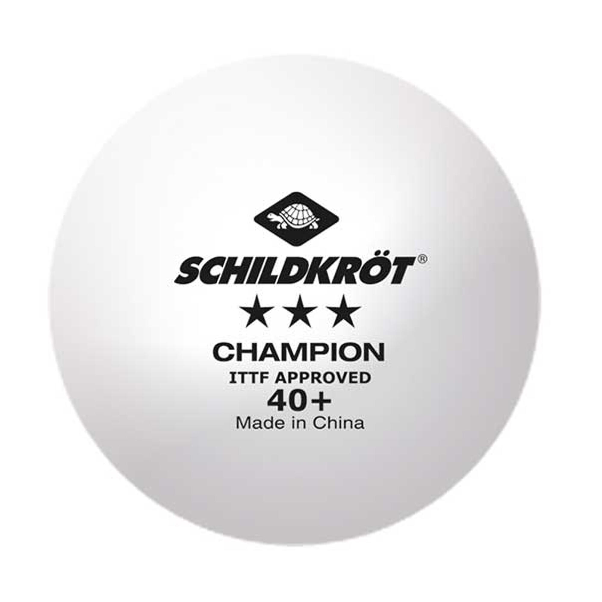 DONIC SCHILDKRÖT 3Star Champion ITTF Table Tennis Balls (Pack of 3) (White/Black)