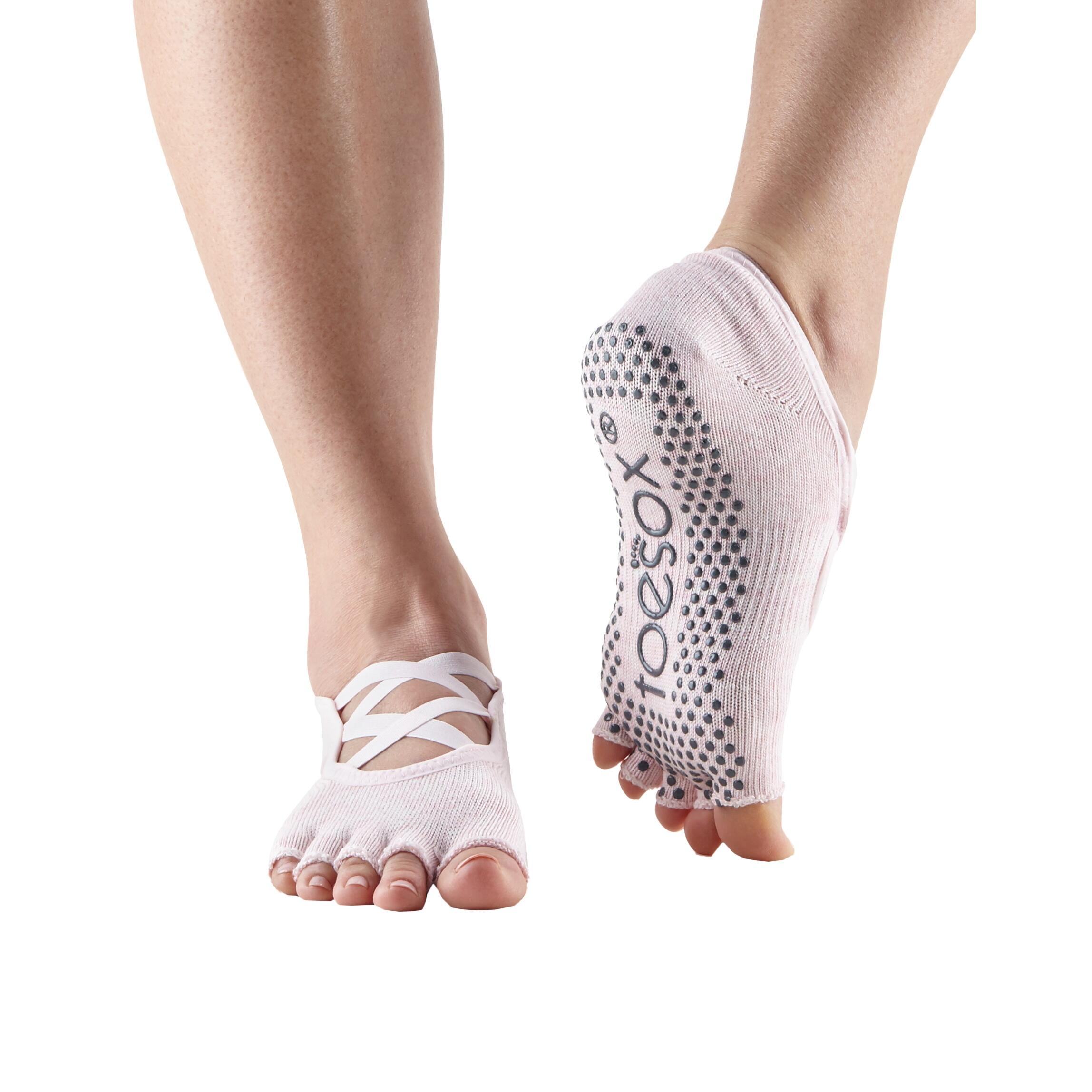 TOESOX Womens/Ladies Elle Ballet Half Toe Socks (Pink)