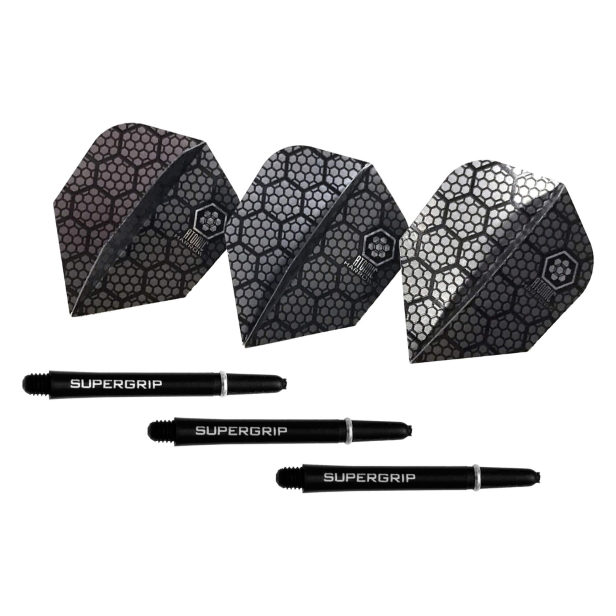 Twin Pack Dart Flights (Black/Silver) 1/3