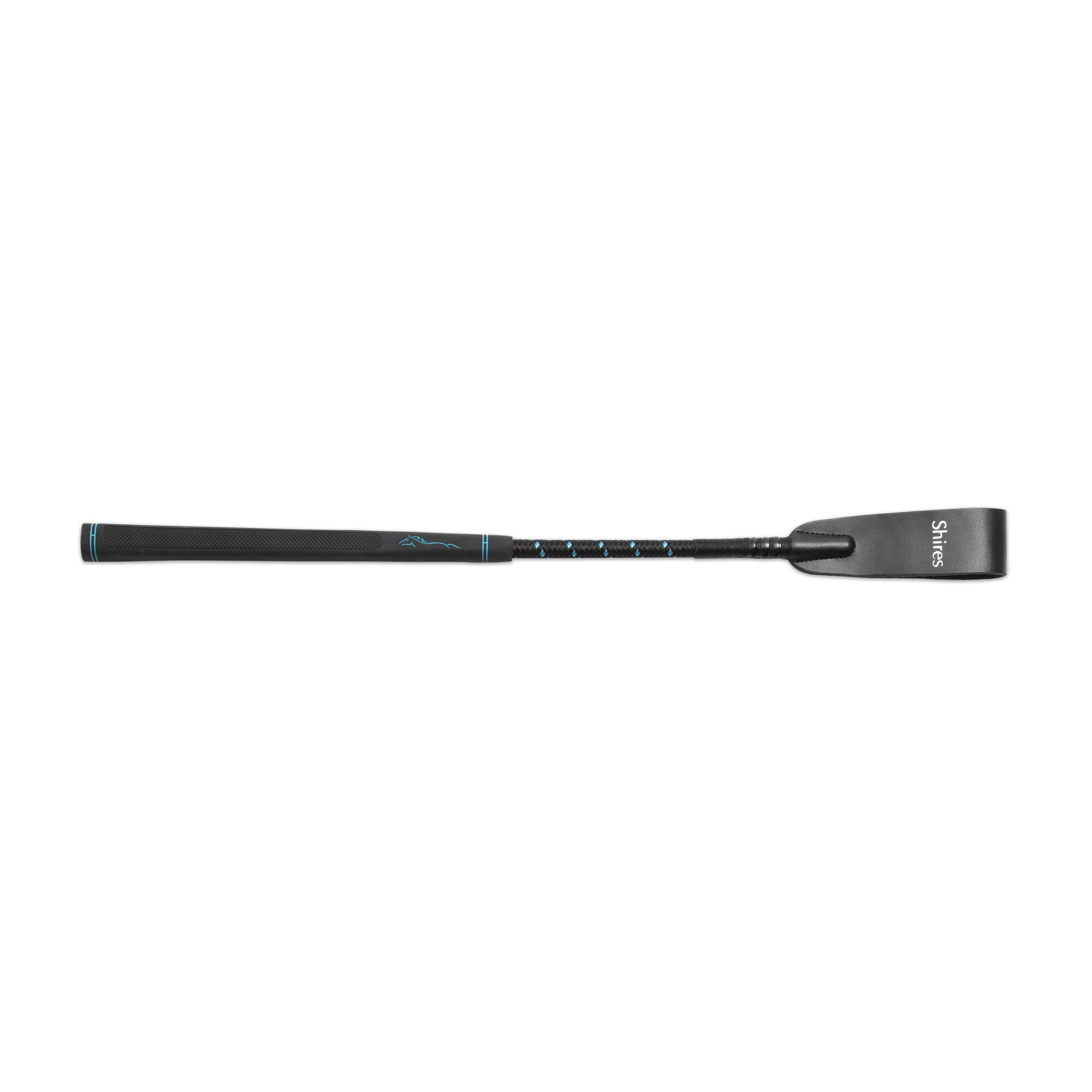 SHIRES Topaz Leather Horse Jumping Whip (Bright Blue)