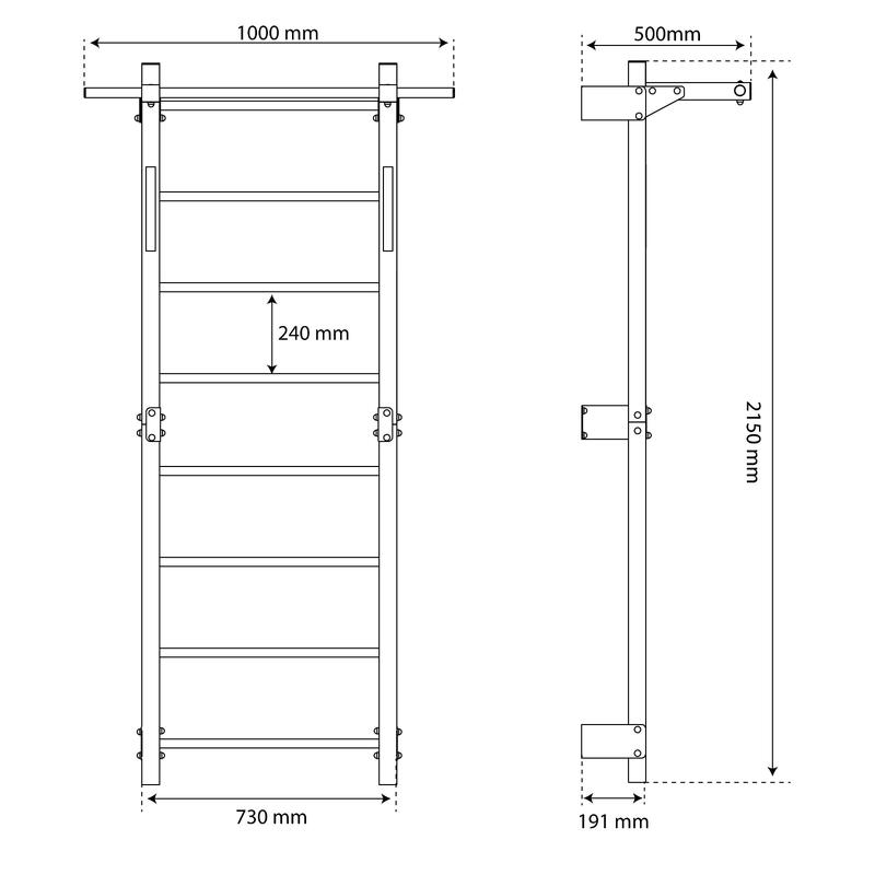 Espalier fitness en métal avec barre de traction