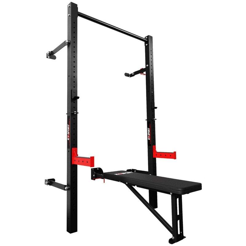 Wall Rack pliable avec banc de musculation pliable
