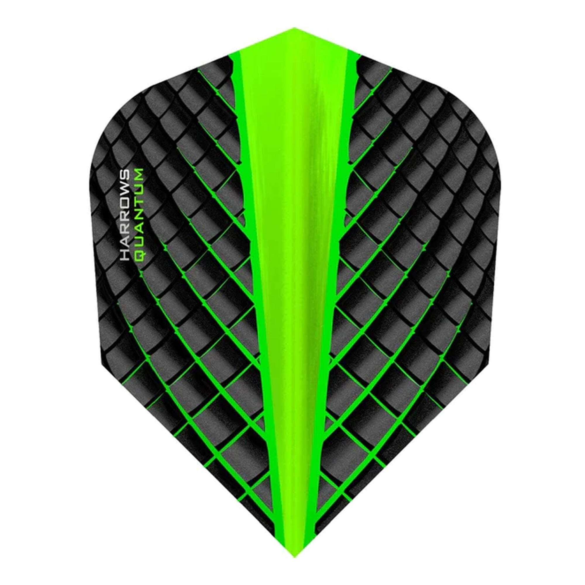 HARROWS 100 Micron Quantum Dart Flights Set (Pack of 3) (Charcoal Grey/Green)