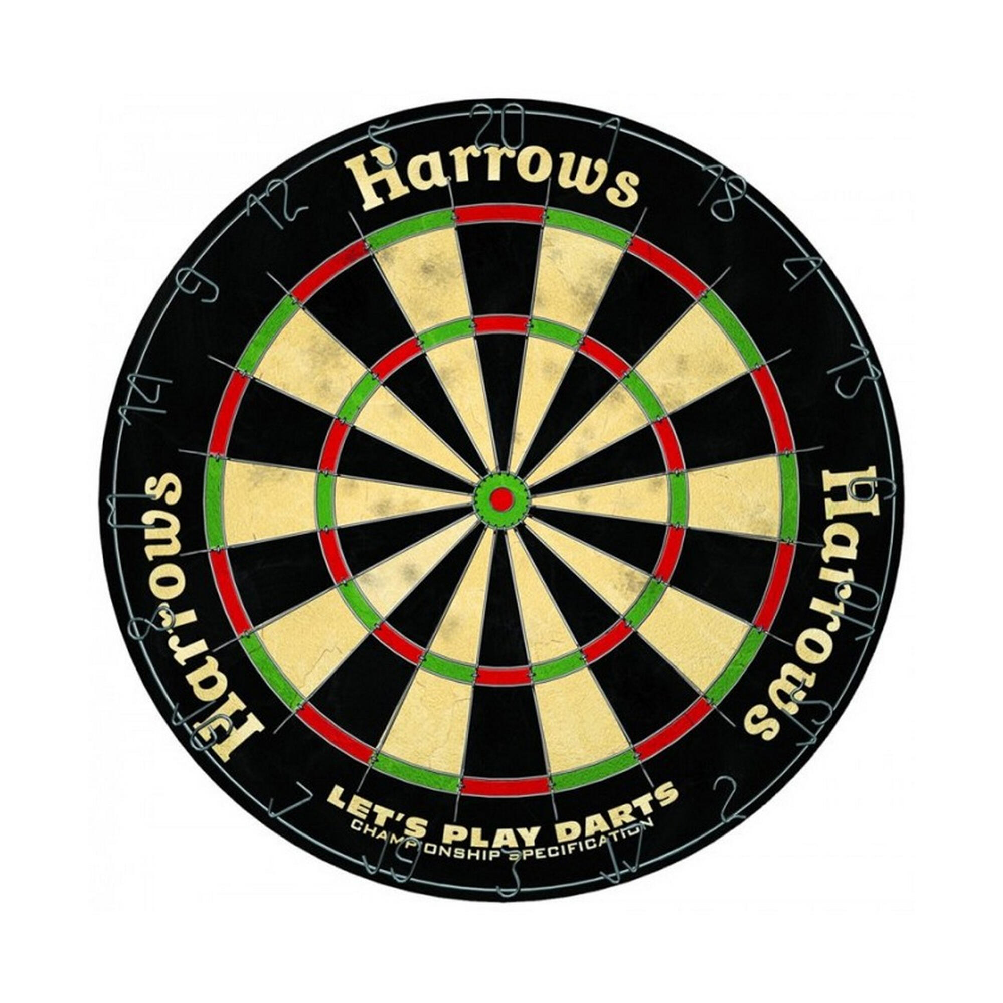HARROWS Lets Play Dartboard Set (Black/Beige/Red)